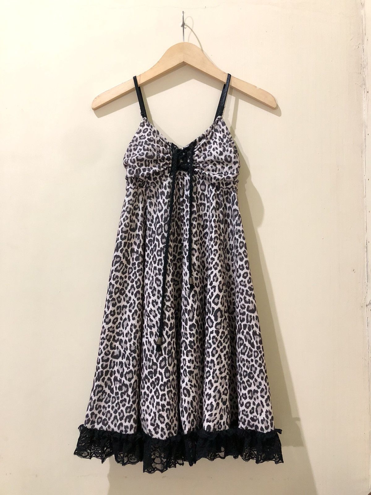 Vintage Avant Garde Dress Leopard Ruffle Adjustable Strap Style Size M / US 6-8 / IT 42-44 - 1 Thumbnail