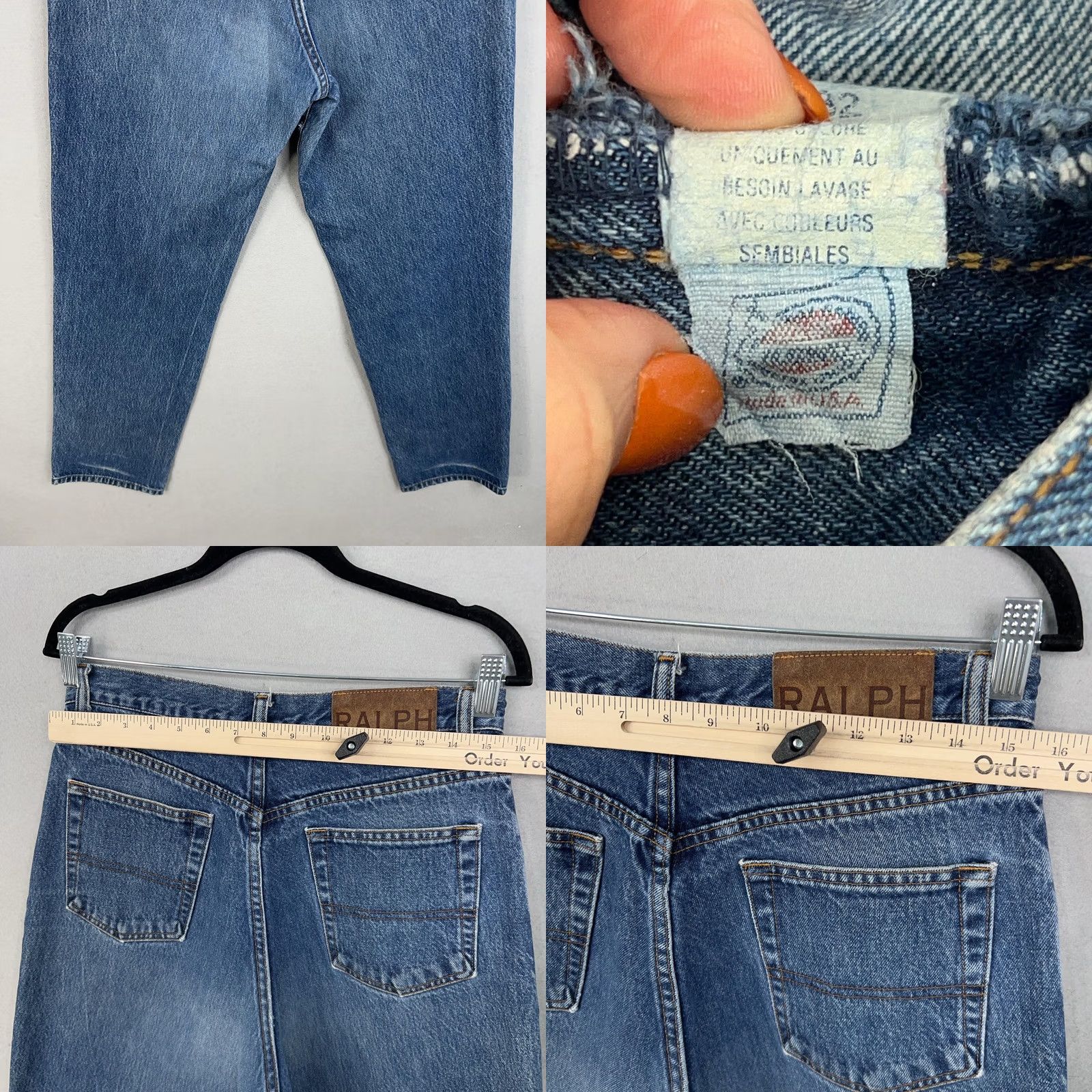 Ralph Lauren Vintage Ralph Lauren Jeans Mens 32 Blue Denim Tapered Distressed 90s Polo Jeans Size US XS / EU 42 / 0 - 8 Thumbnail