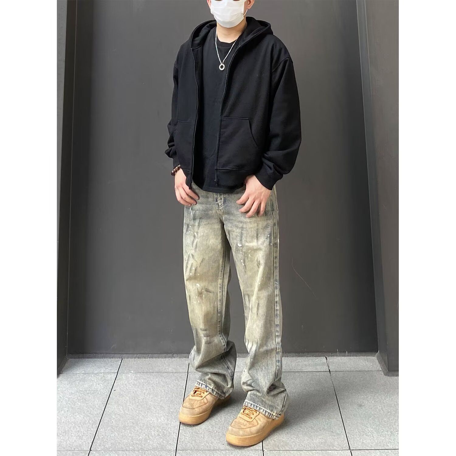 Japanese Brand × Jean Retro loose straight tube splashed ink jeans Size US 32 / EU 48 - 2 Thumbnail