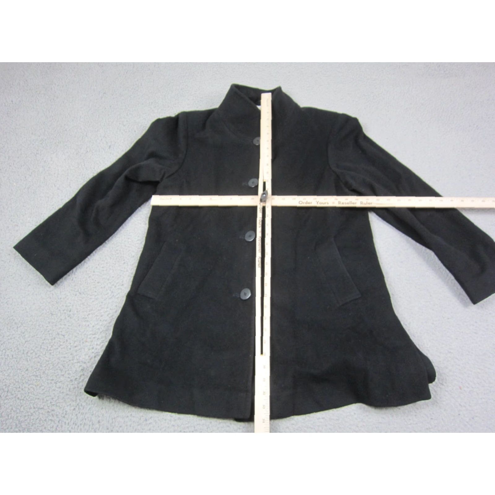 Vintage VINTAGE FLEURETTE Jacket Womens 10 Black Wool Loro Piana USA Made 90s Pea Coat Size L / US 10 / IT 46 - 5 Thumbnail