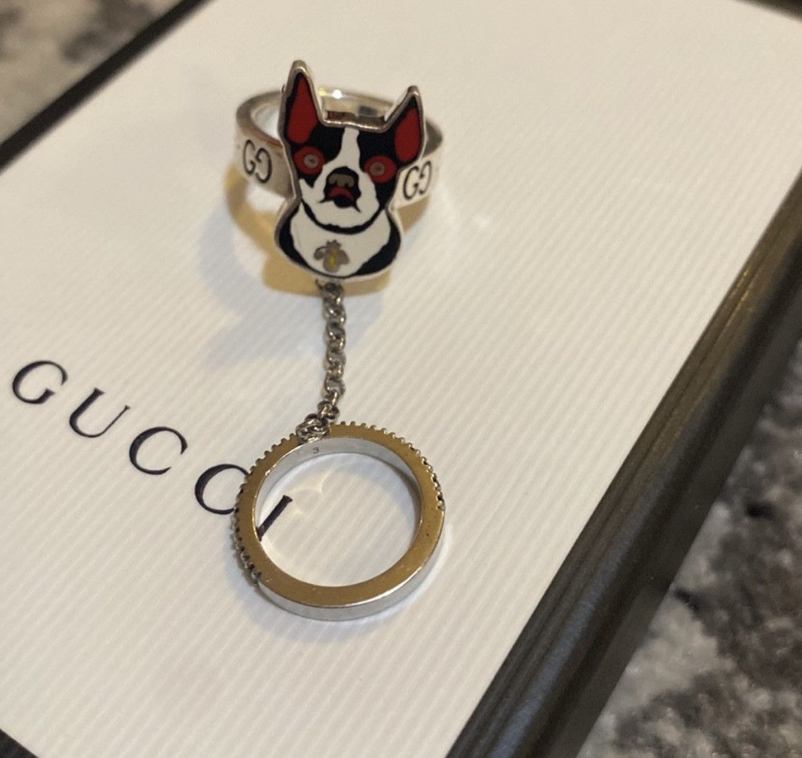 Gucci GUCCI Spinel Bosco & Orso Double Ring size US 6.5 Size ONE SIZE - 1 Thumbnail