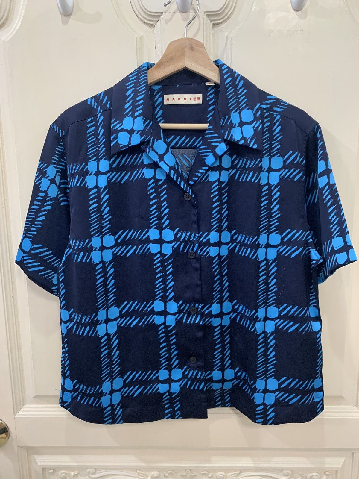 Marni × Uniqlo Marni Uniqlo Silky Satin Open Collar Shirt Size US S / EU 44-46 / 1 - 1 Thumbnail