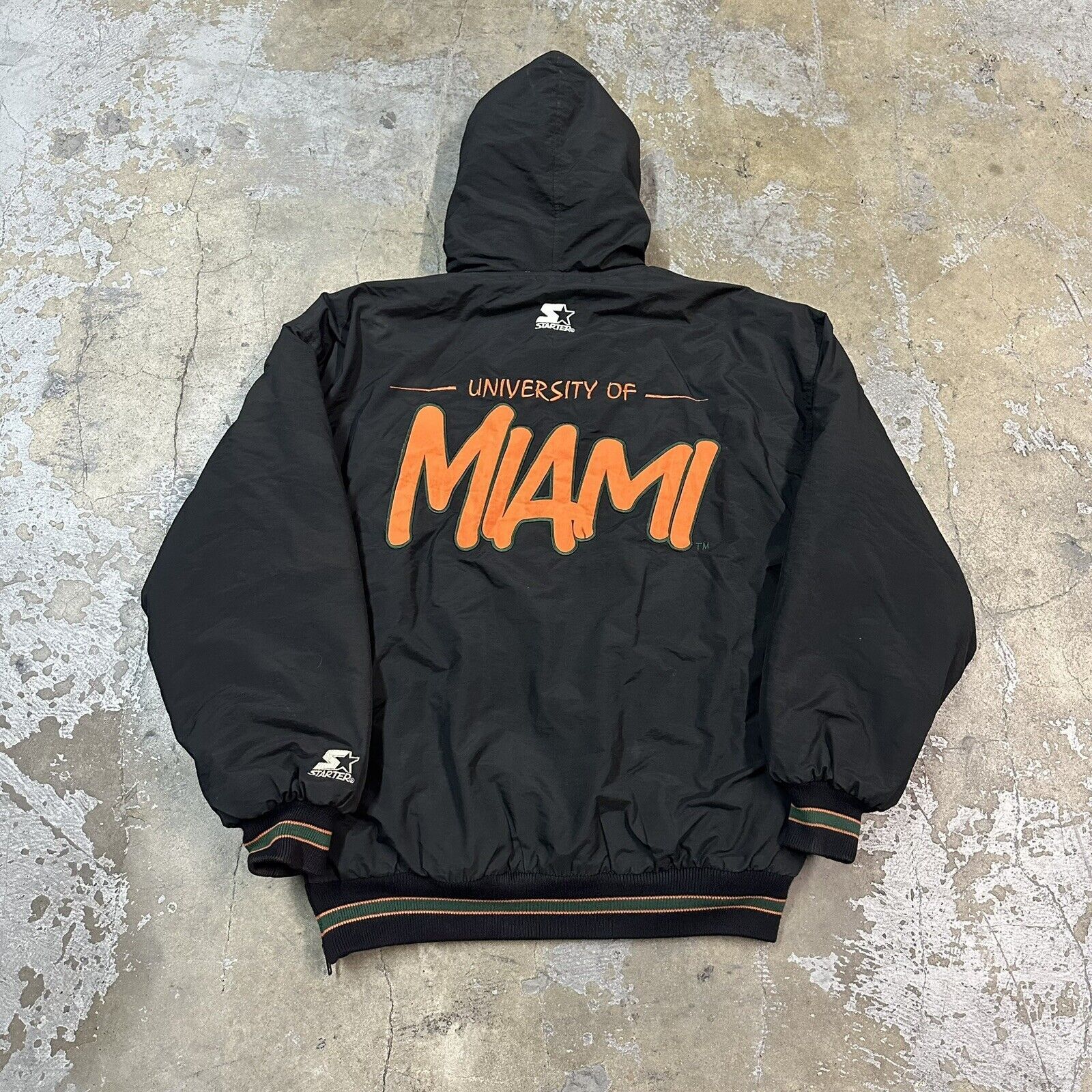 NCAA × Starter × Vintage Vintage Starter University Of Miami Hurricanes Puffer Jacket Size US S / EU 44-46 / 1 - 1 Thumbnail