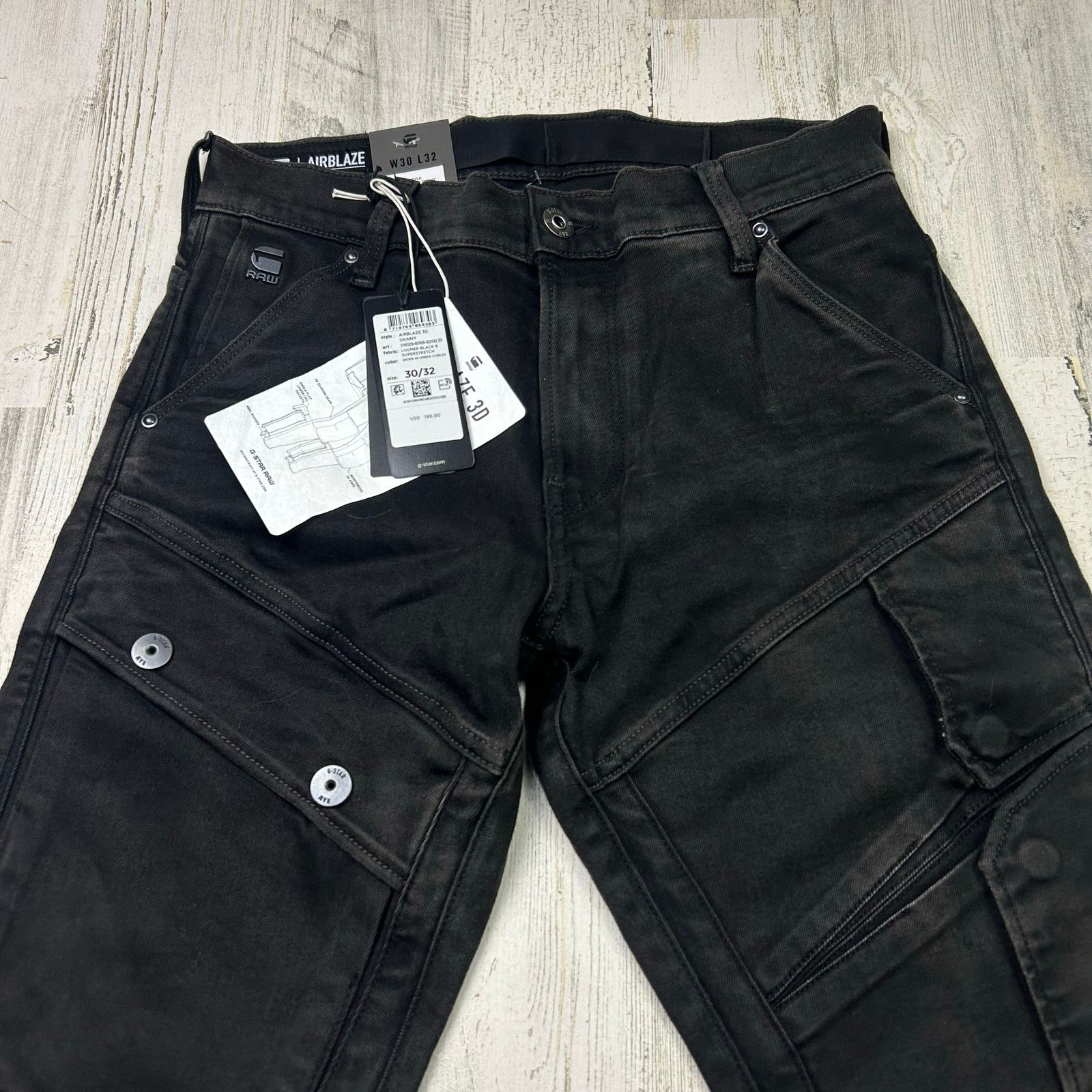 G-Star G-Star RAW Airblaze 3D Skinny Fit Black Jeans Size US 30 / EU 46 - 3 Thumbnail
