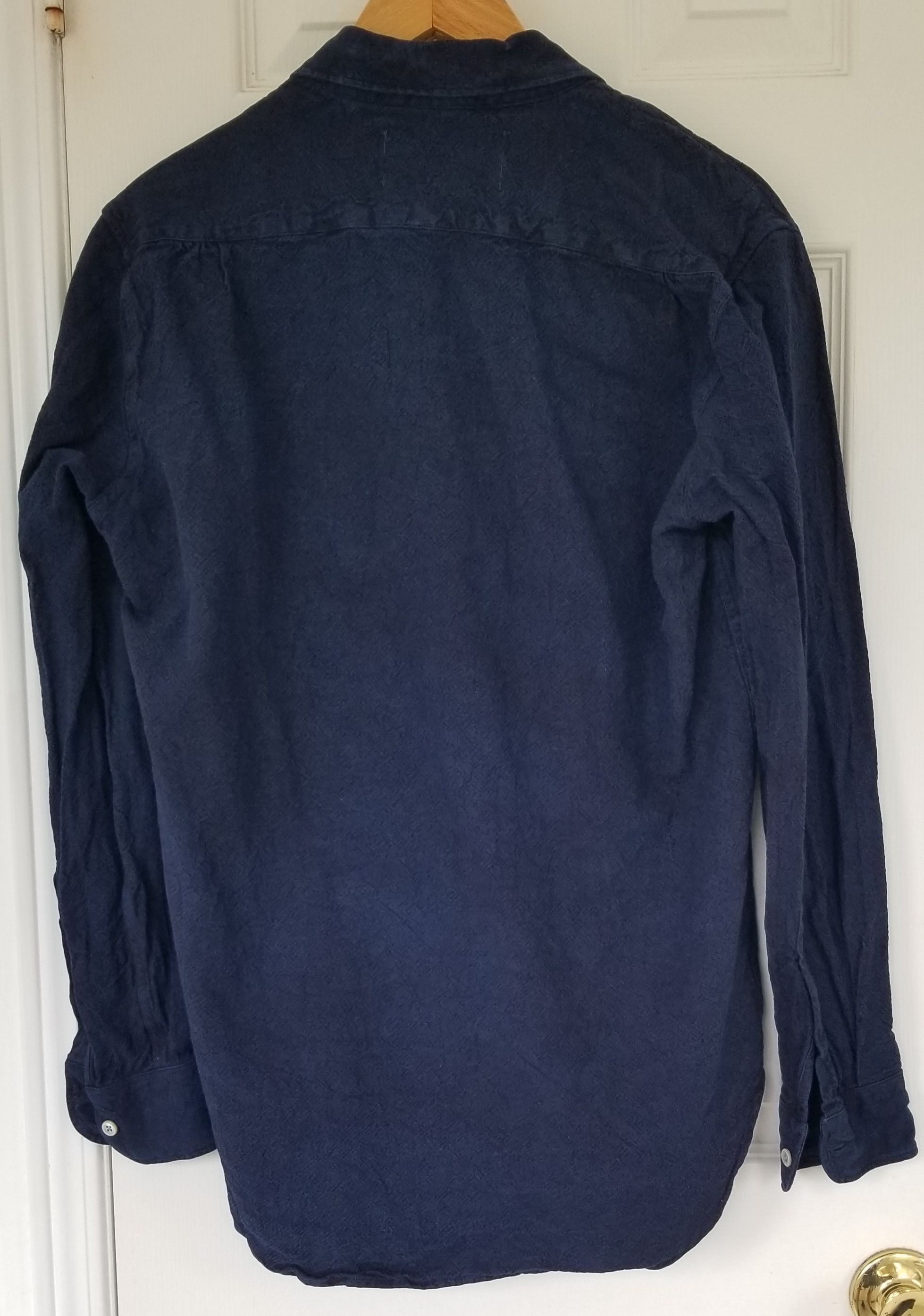 Our Legacy Our Legacy Indigo Cotton-Linen Overdyed Shirt Navy Blue Size US XS / EU 42 / 0 - 2 Thumbnail