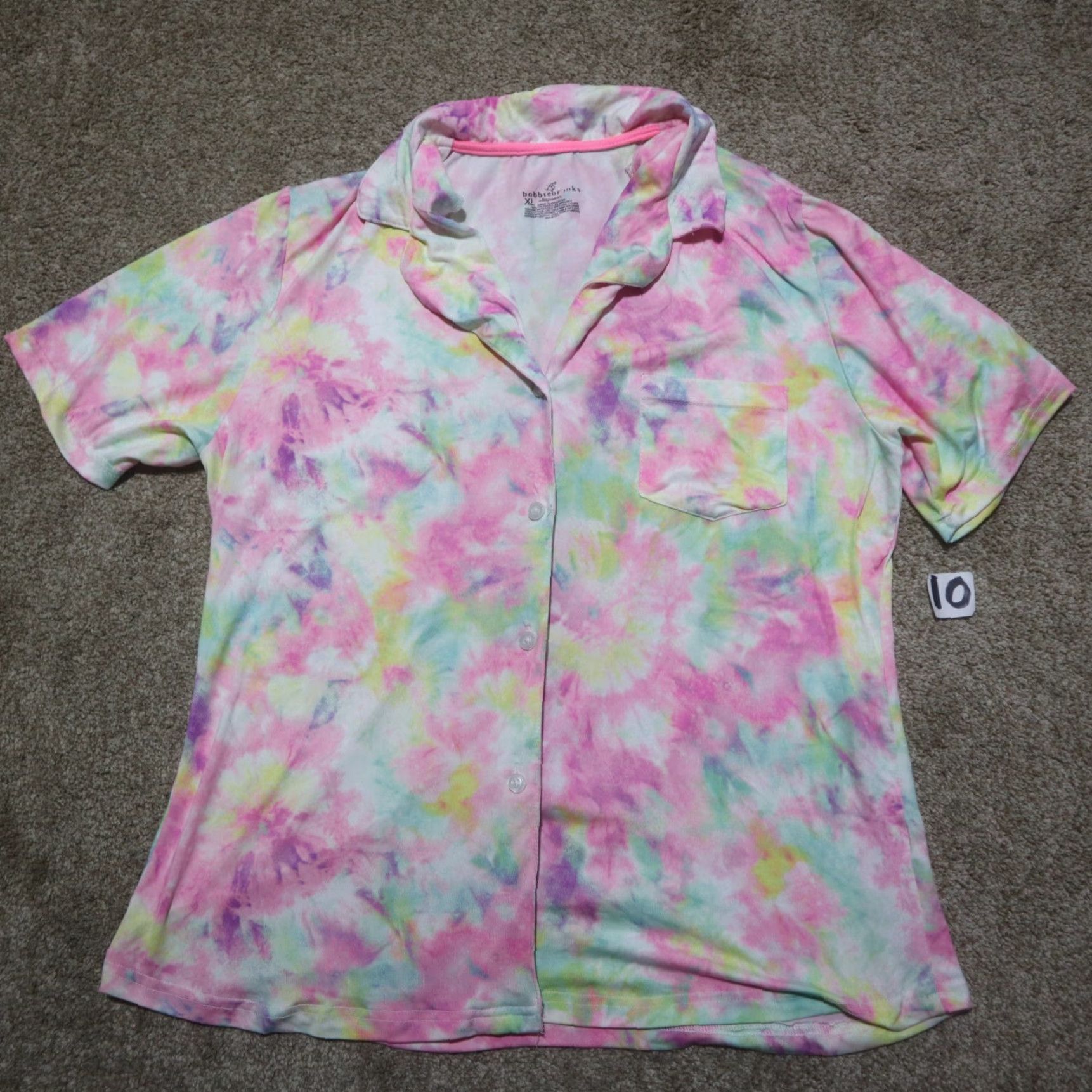 Vintage Bobbie Brooks Pink Tie Dye Shirt Pajamas Sleep Wear Adult Women's Size XL Size XL / US 12-14 / IT 48-50 - 2 Thumbnail