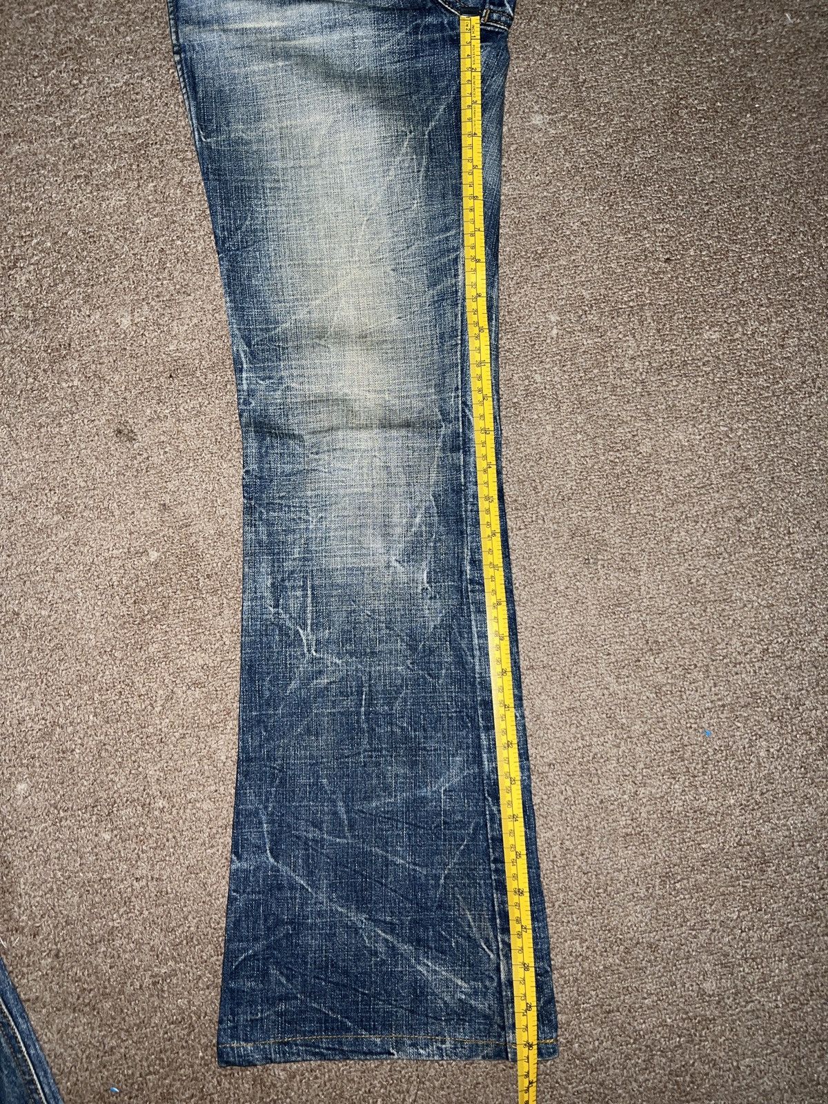 Japanese Brand Flare Jeans Japan Bootcut Distressed Denim Jeans 30x30.5 Size 31" - 12 Thumbnail