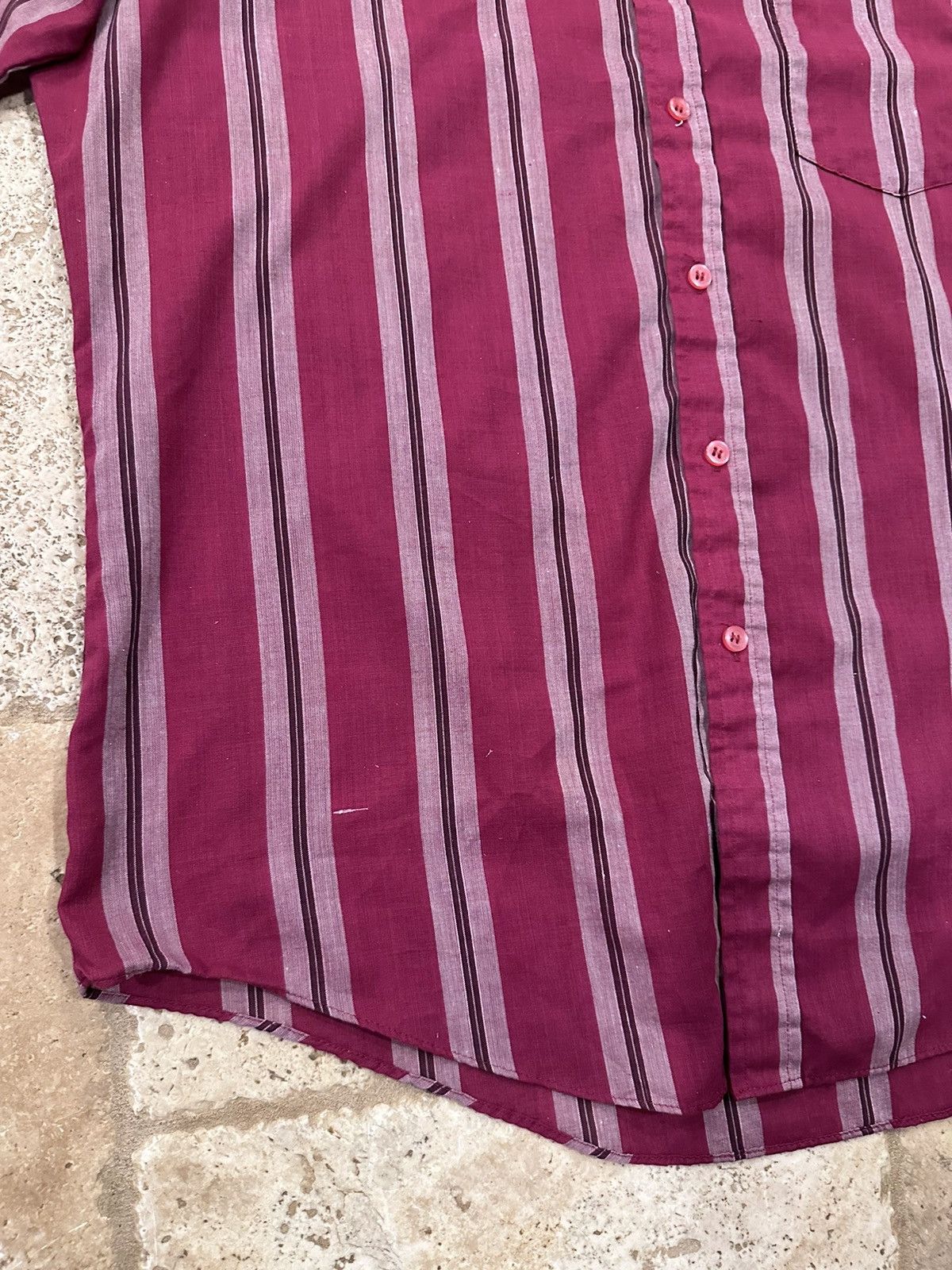 Vintage Vintage Sasson Woven Stripes Red / White Button Up Shirt Size US L / EU 52-54 / 3 - 6 Thumbnail