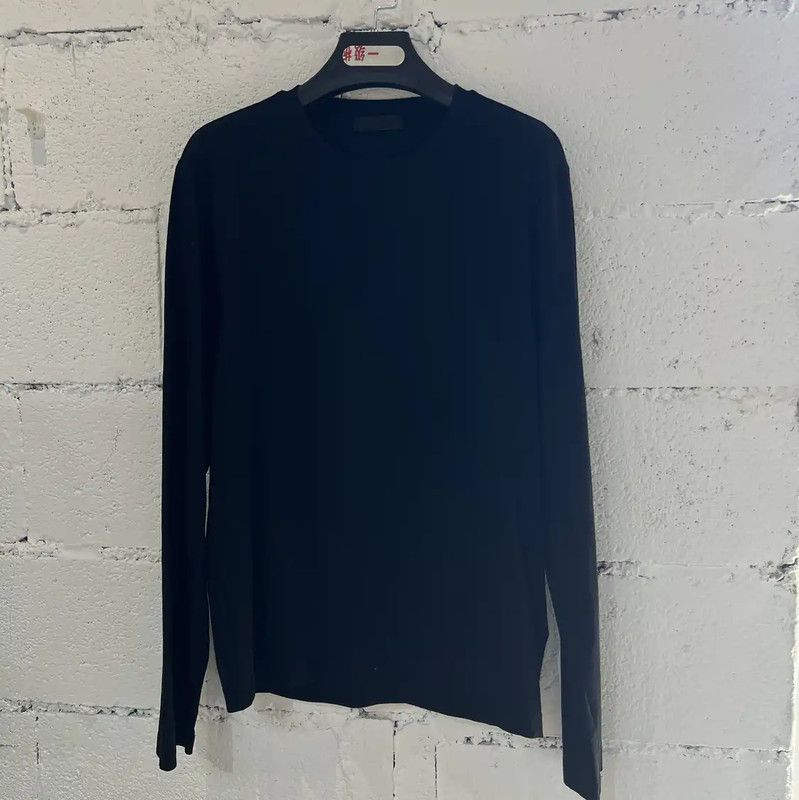 Prada Prada Black Cotton Long Sleeve Sweatshirt for Men Size US M / EU 48-50 / 2 - 1 Thumbnail