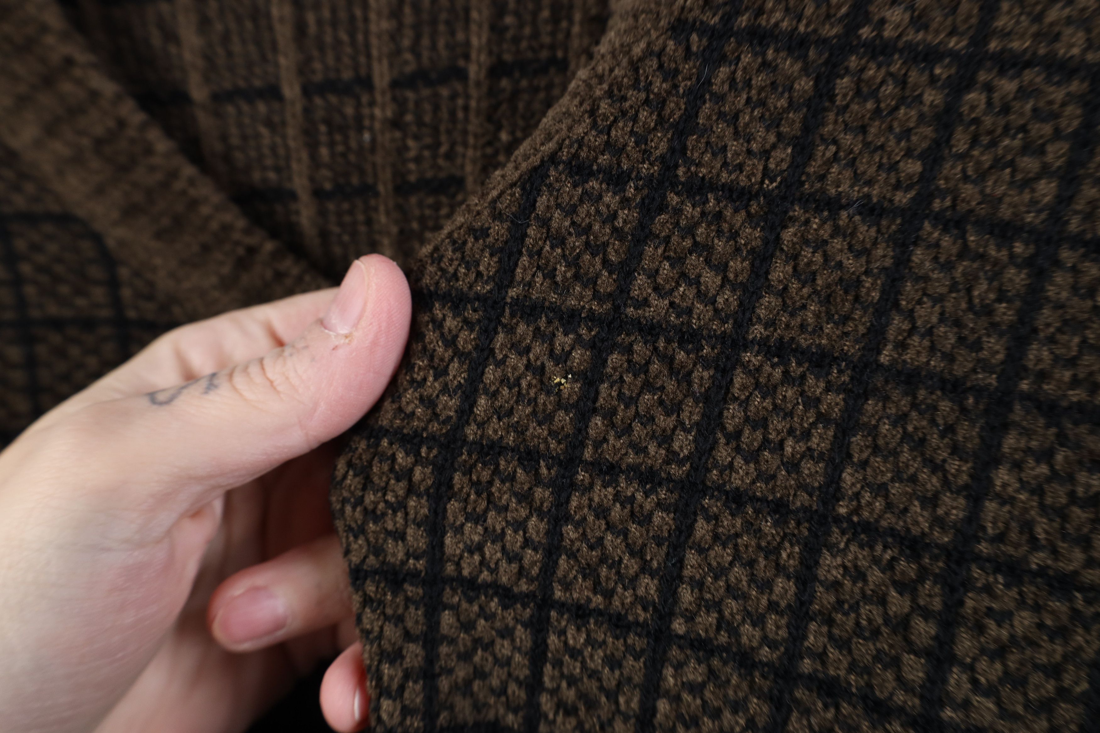Vintage Vintage 90s Streetwear Fleece Crewneck Sweater Brown Plaid Size US L / EU 52-54 / 3 - 4 Thumbnail