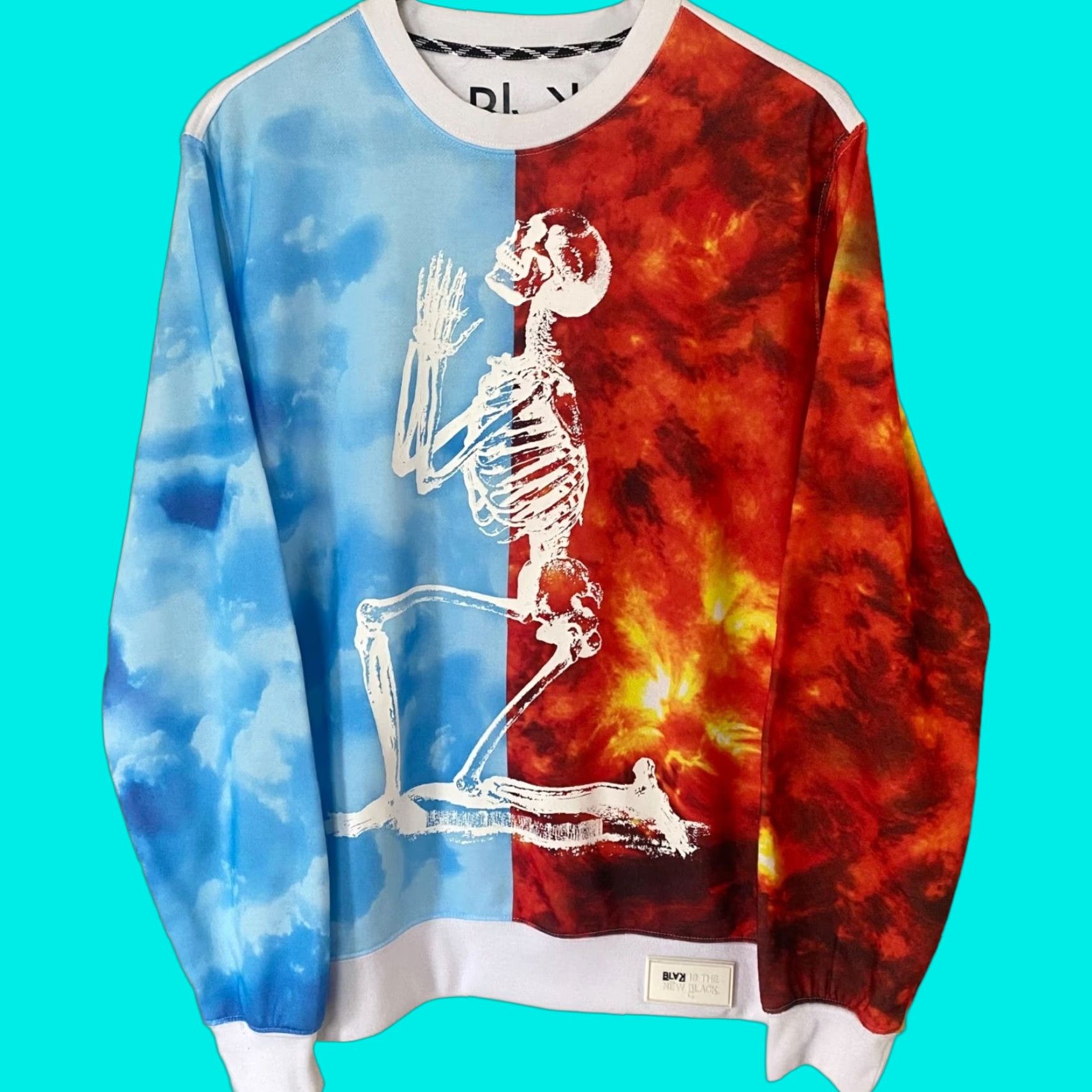 Rocawear Rocawear Praying Skeleton Crewneck Sweatshirt Pullover Mens Medium White Graphic Multicolor Polyester Streetwear Size US M / EU 48-50 / 2 - 1 Thumbnail