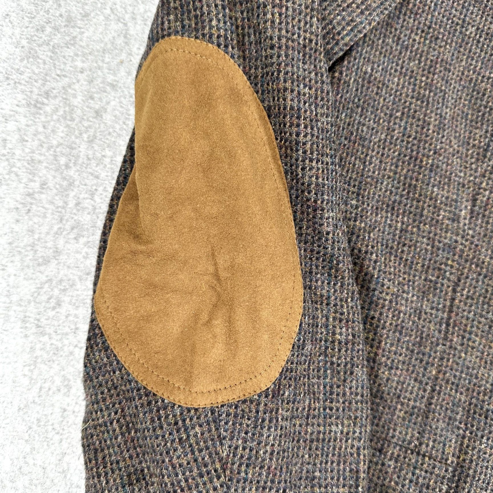 Pendleton Pendleton Sport Coat Mens 44 Long Brown Wool Tweed Check Elbow Patch Two-Button Notch Front Jacket Coat Blazer Business Casual Size 44R - 3 Thumbnail