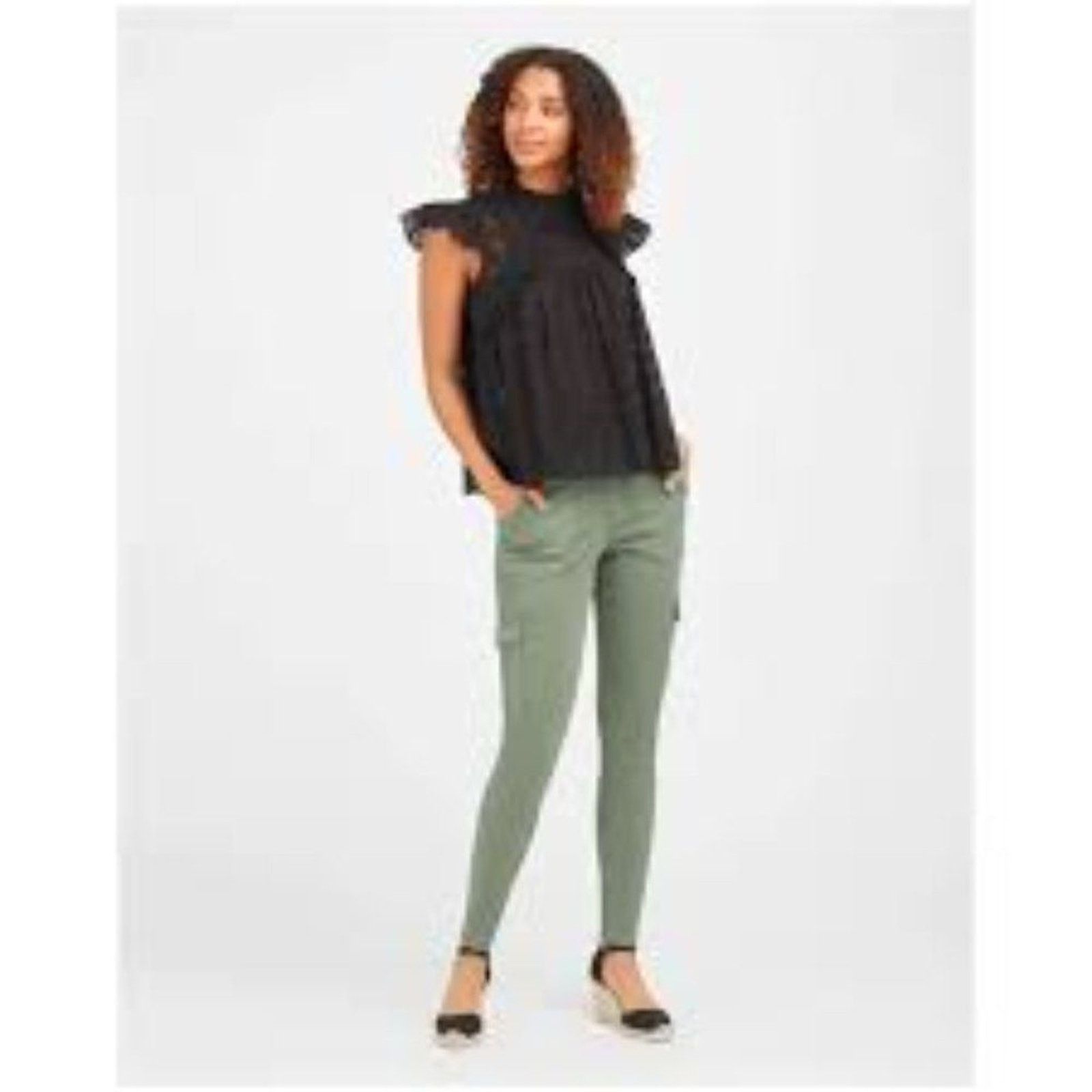 Spanx SPANX Cargo Pants Womens Small Green Utility Stretch Size 26" / US 2 / IT 38 - 2 Thumbnail