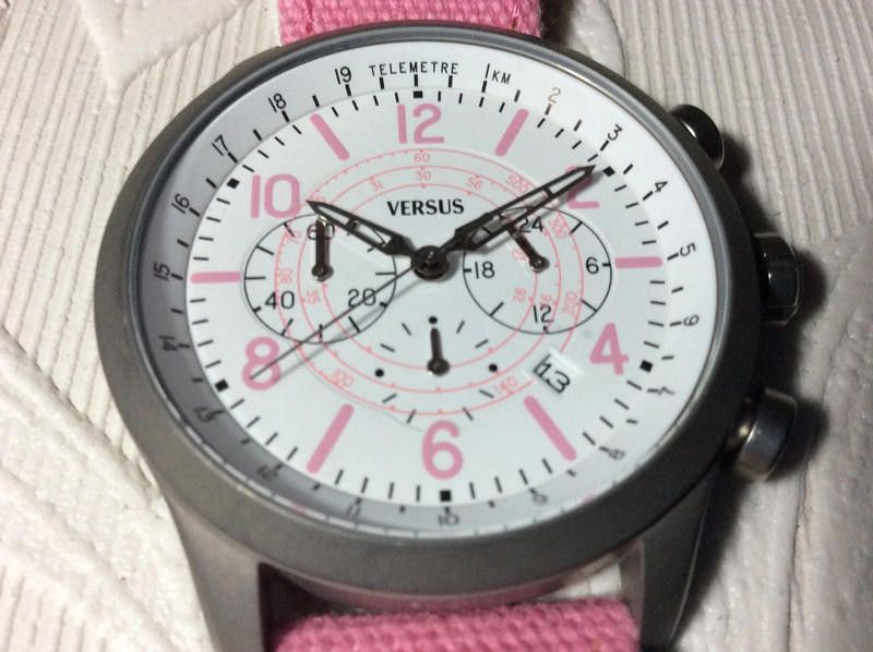 Versace Versus Versace Ladies Mens Chronograph Canvas Pink Watch Size ONE SIZE - 2 Thumbnail
