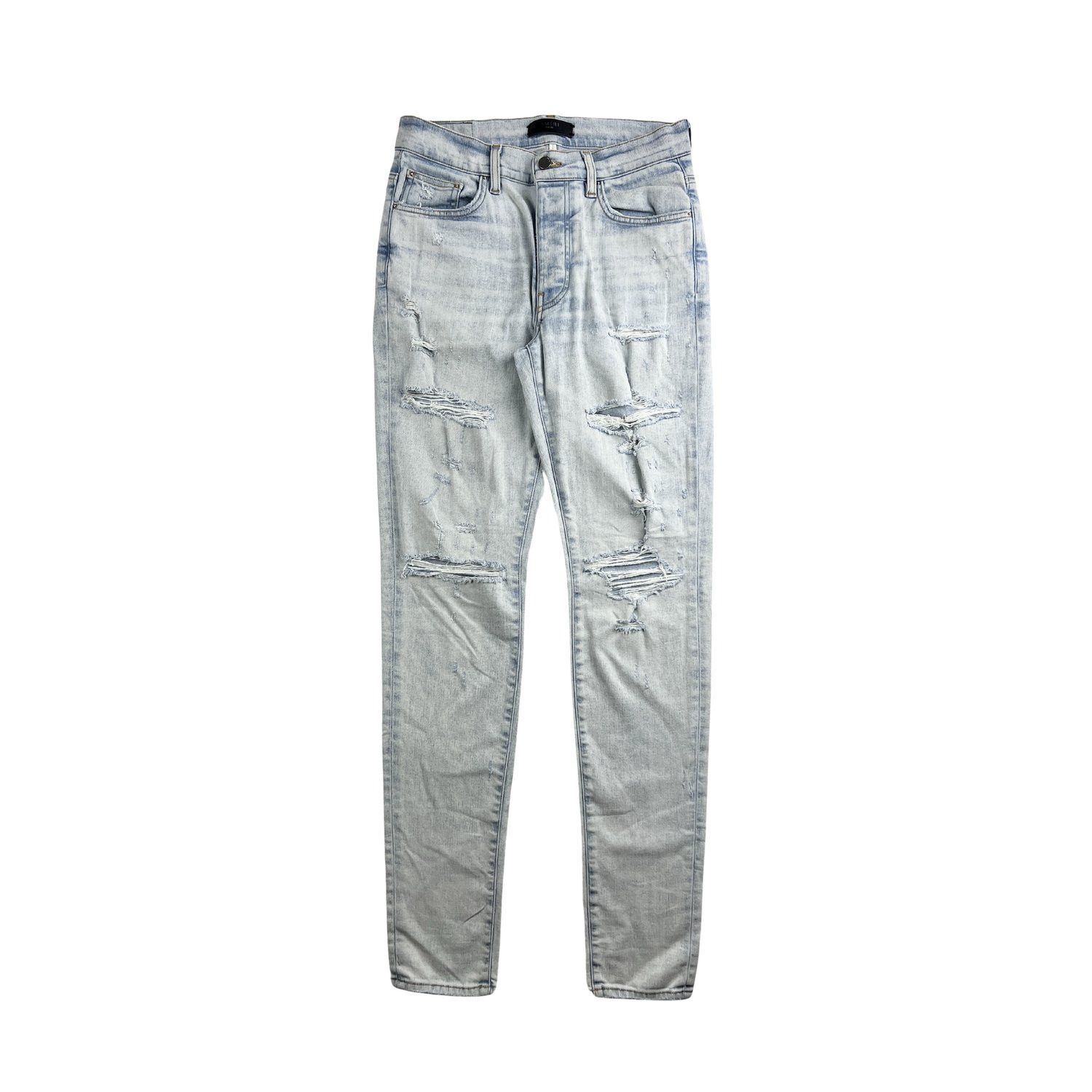 Amiri Baby Blue Distressed Jeans