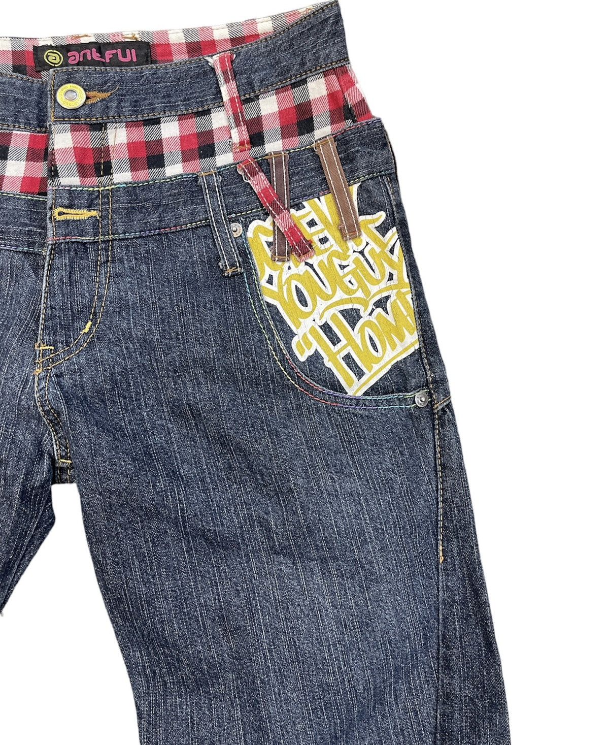 Japanese Brand VINTAGE🔥🔥DOUBLE WAIST RARE ANTFUI PUNK STYLE SIZE 29X30 Size US 29 - 5 Thumbnail