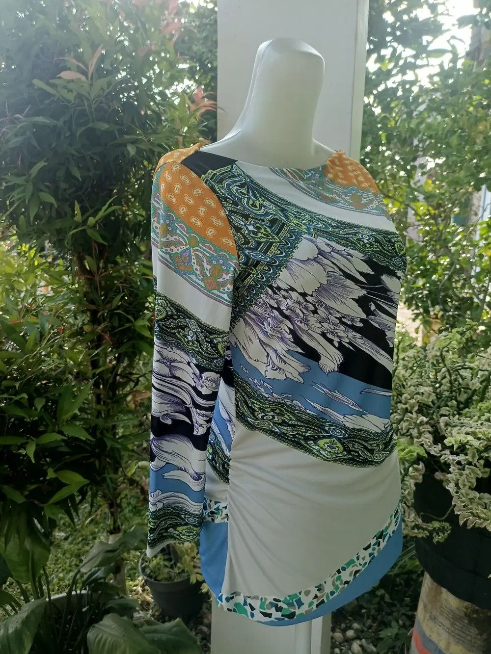 Etro ETRO Milano Blouse Tunic top 3/4 sleeves Size M / US 6-8 / IT 42-44 - 4 Thumbnail