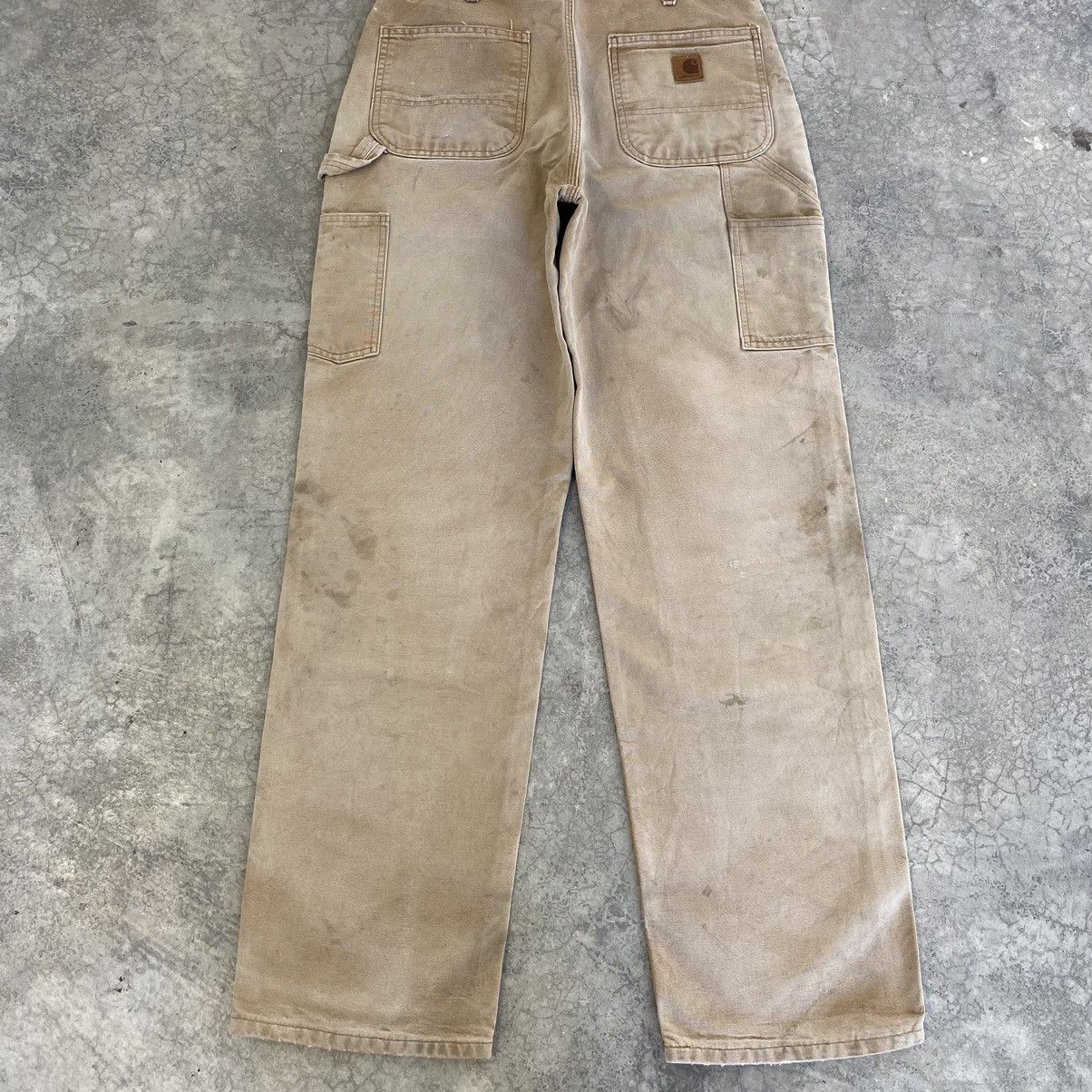 Carhartt VTG Carhartt Double Knee Faded Tan Dirty Carpenter Pants Size US 33 - 16 Thumbnail