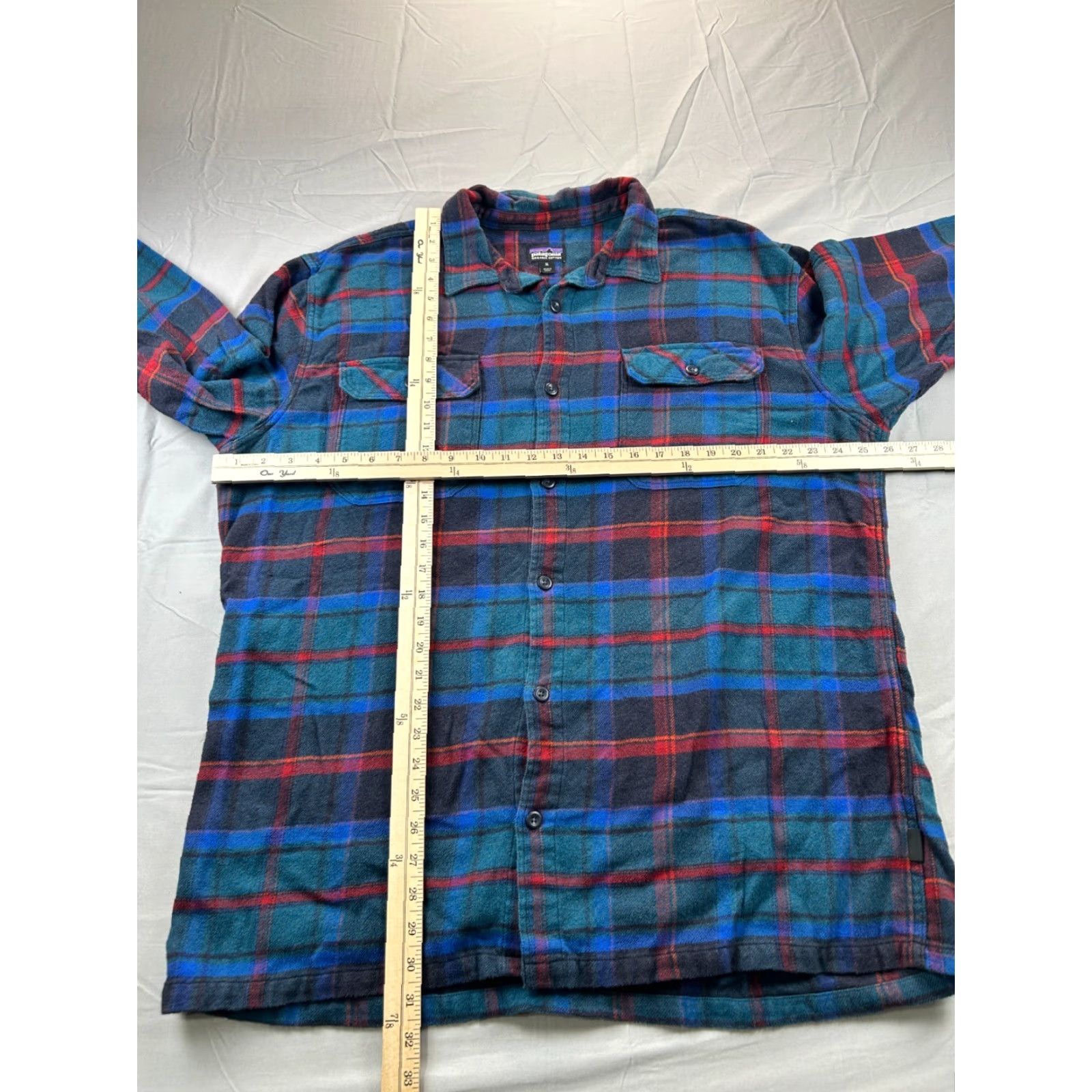Patagonia Patagonia Flannel Button-Up Shirt XL Men Plaid Blue Cotton Pocket UP Size US XL / EU 56 / 4 - 3 Thumbnail