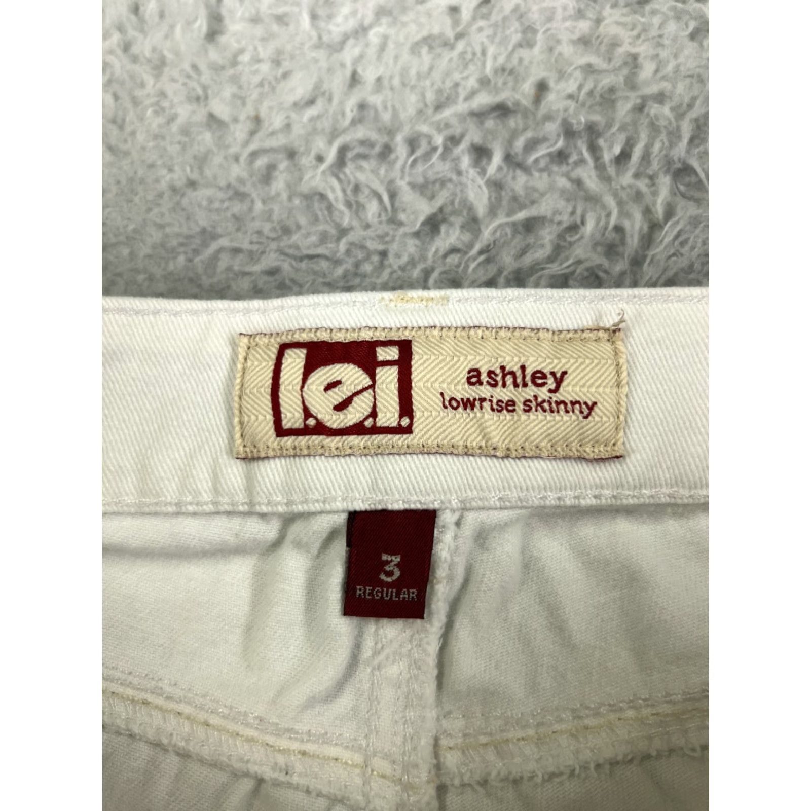 Vintage LEI Jeans Womens 3 White Denim Skinny Low Rise Embroidered 26x28 Distressed 5-Pocket Designer American Classic Logo Vintage No Size 26" / US 2 / IT 38 - 6 Thumbnail