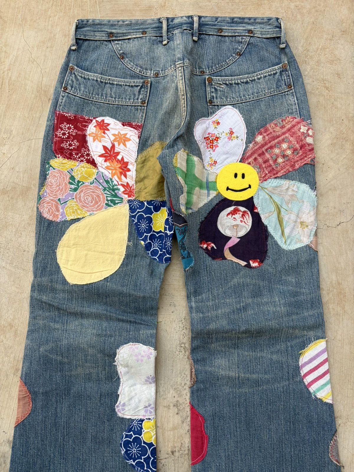 Kapital Archive 00s Kapital Kiro Hirata Patchwork Boro Flared Jeans Size US 32 / EU 48 - 10 Thumbnail