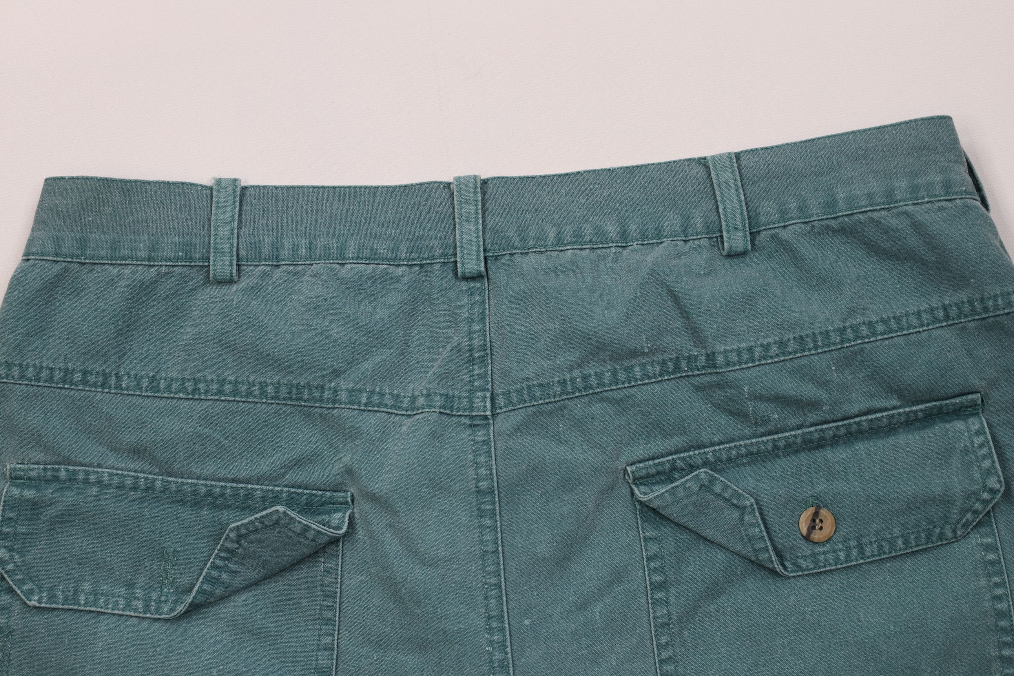 Vintage Vintage 90s Streetwear Above Knee Cargo Shorts Green Size US 34 / EU 50 - 9 Thumbnail