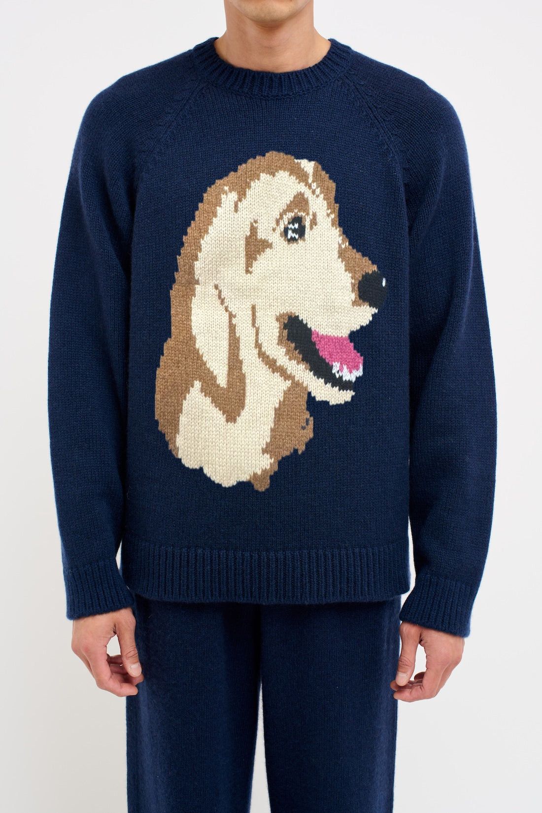 The Elder Statesman he Elder Statesman Retriever Raglan Sweater Navy Size US XL / EU 56 / 4 - 9 Thumbnail
