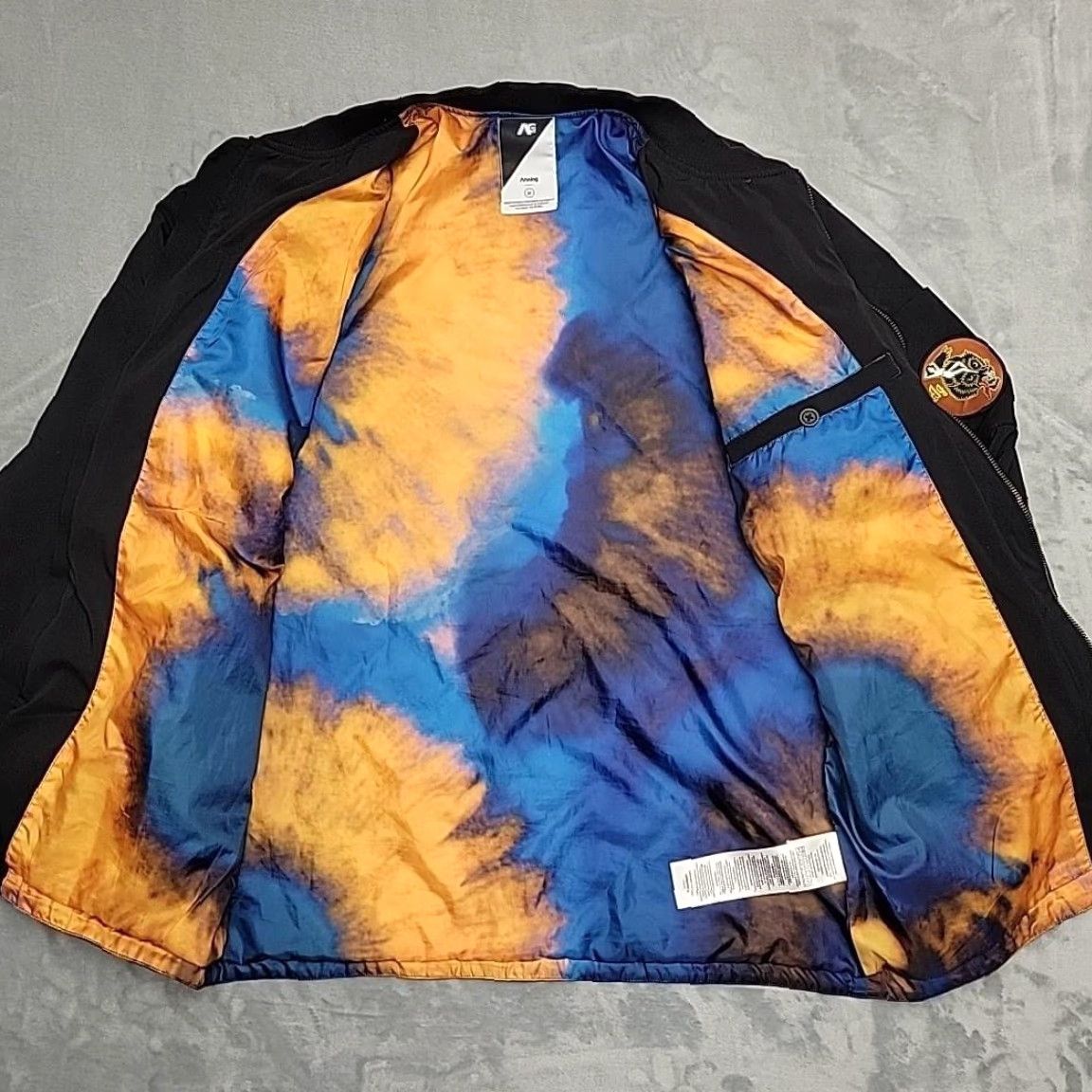 Vintage Analog Mens Jacket Full Zip Quilted Insulated Bomber Nylon Black M Size Pockets Logo Embroidered Wool Patch Lining Polyester Tie Dye Size US M / EU 48-50 / 2 - 6 Thumbnail