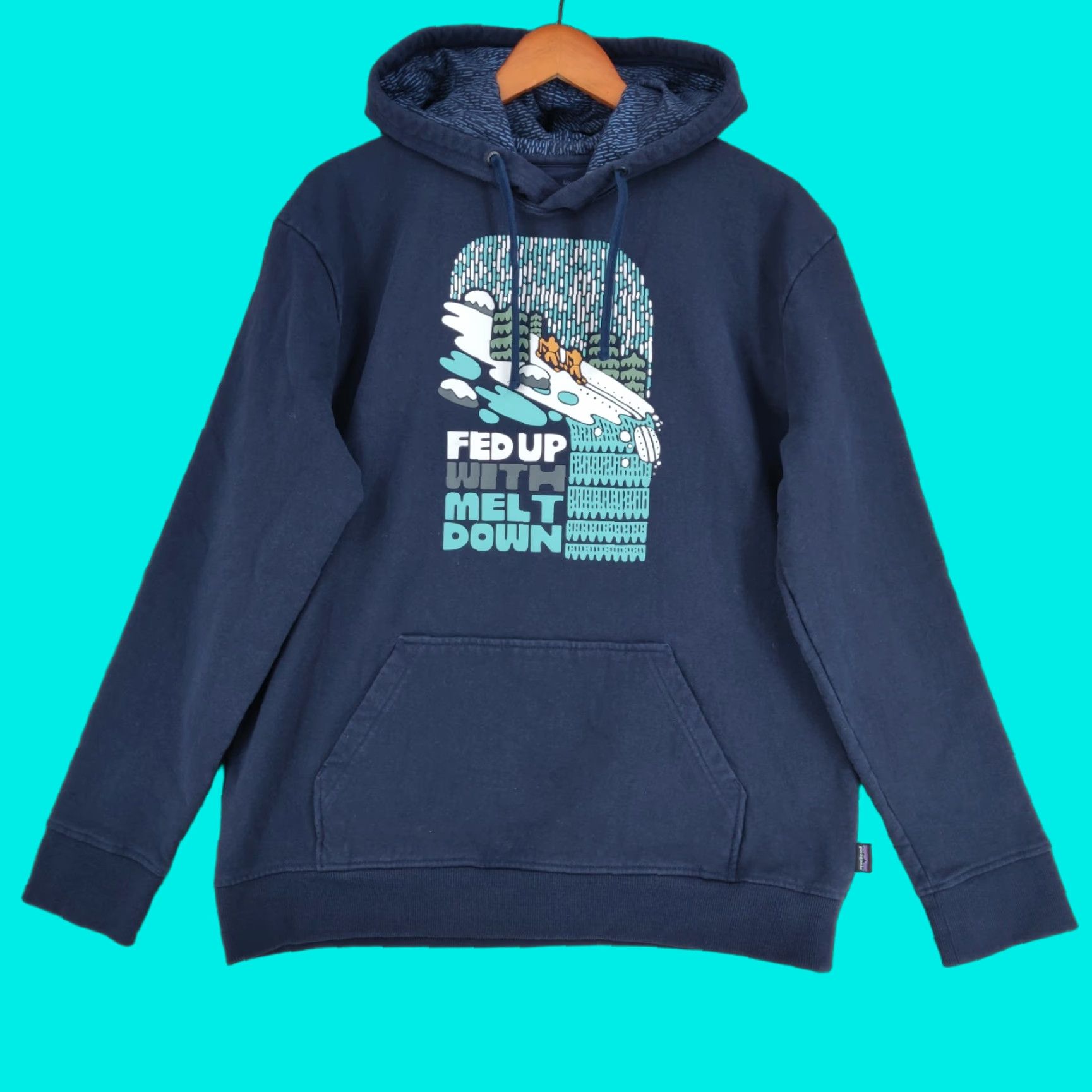 Patagonia Patagonia Hoodie Mens Large Blue Uprisal Logo Fleece Pullover Sweatshirt Size US L / EU 52-54 / 3 - 1 Thumbnail