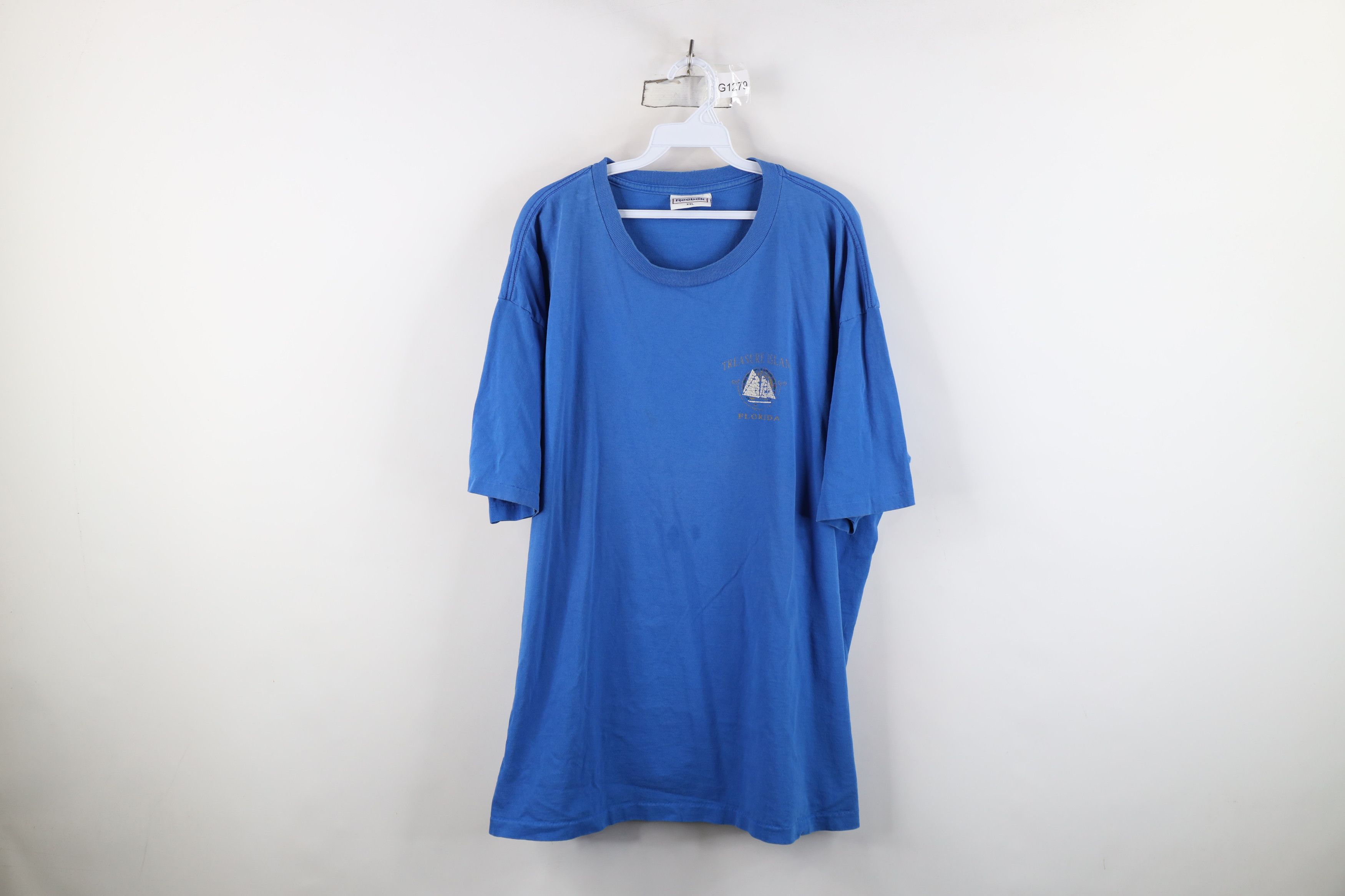 Reebok Vintage 90s Reebok Treasure Island Florida T-Shirt Blue USA Size US XXL / EU 58 / 5 - 1 Thumbnail