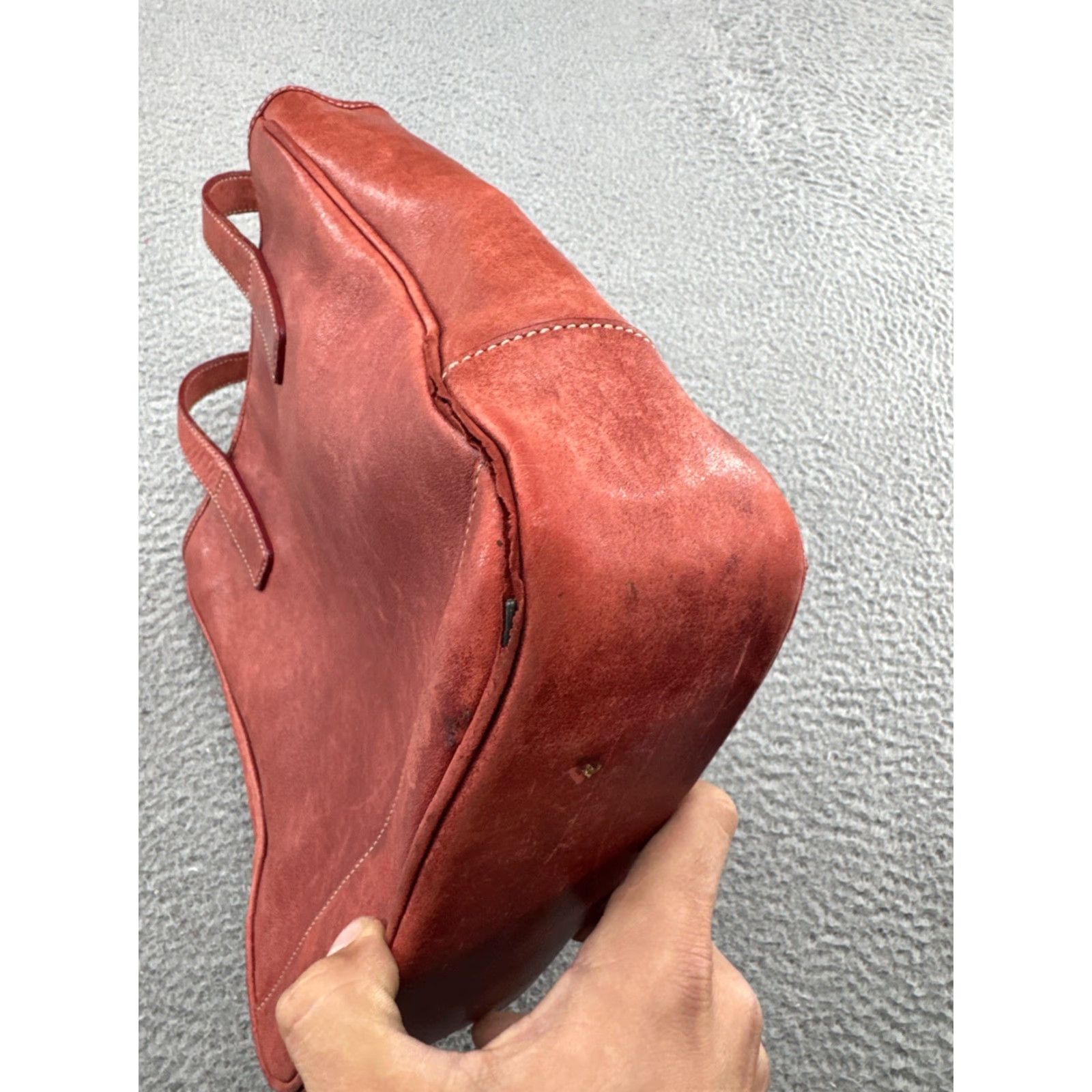 Coach VINTAGE Coach Hampton Tote Leather Red Women Bag 7776 Used Some Damage Size ONE SIZE - 6 Thumbnail