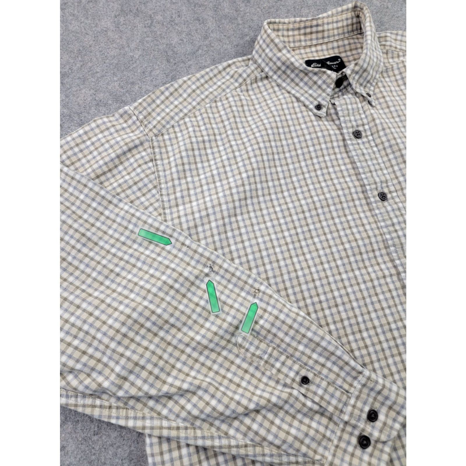 Eddie Bauer VINTAGE Eddie Bauer Shirt Mens XL Beige Blue Plaid Long Sleeve Button Down Casual Size US XL / EU 56 / 4 - 5 Thumbnail