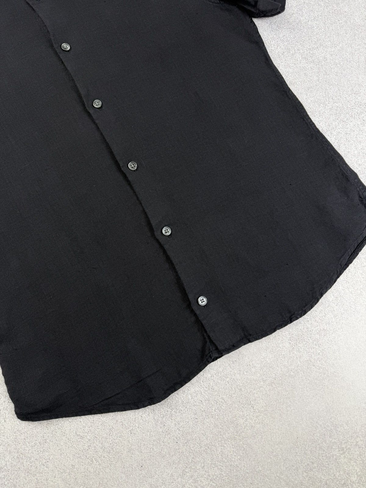 Z Zegna Z Zegna Black Linen Short Sleeve Shirt Size S Size US S / EU 44-46 / 1 - 2 Thumbnail