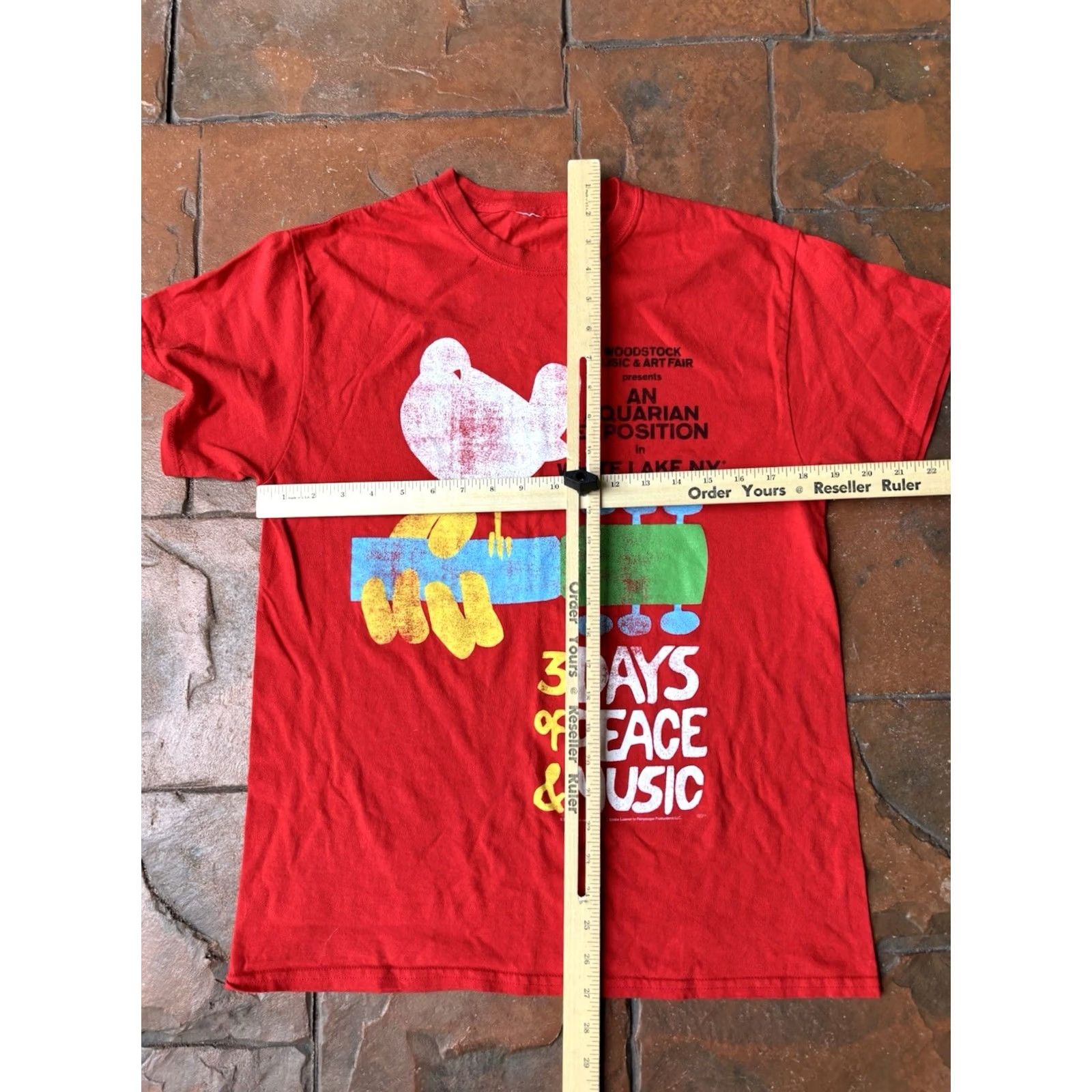 Vintage VINTAGE Woodstock Peace Music Band Concert T-Shirt Unbranded Unisex Adults S Red Short Sleeve Crew Neck Graphic Print Size US S / EU 44-46 / 1 - 6 Thumbnail