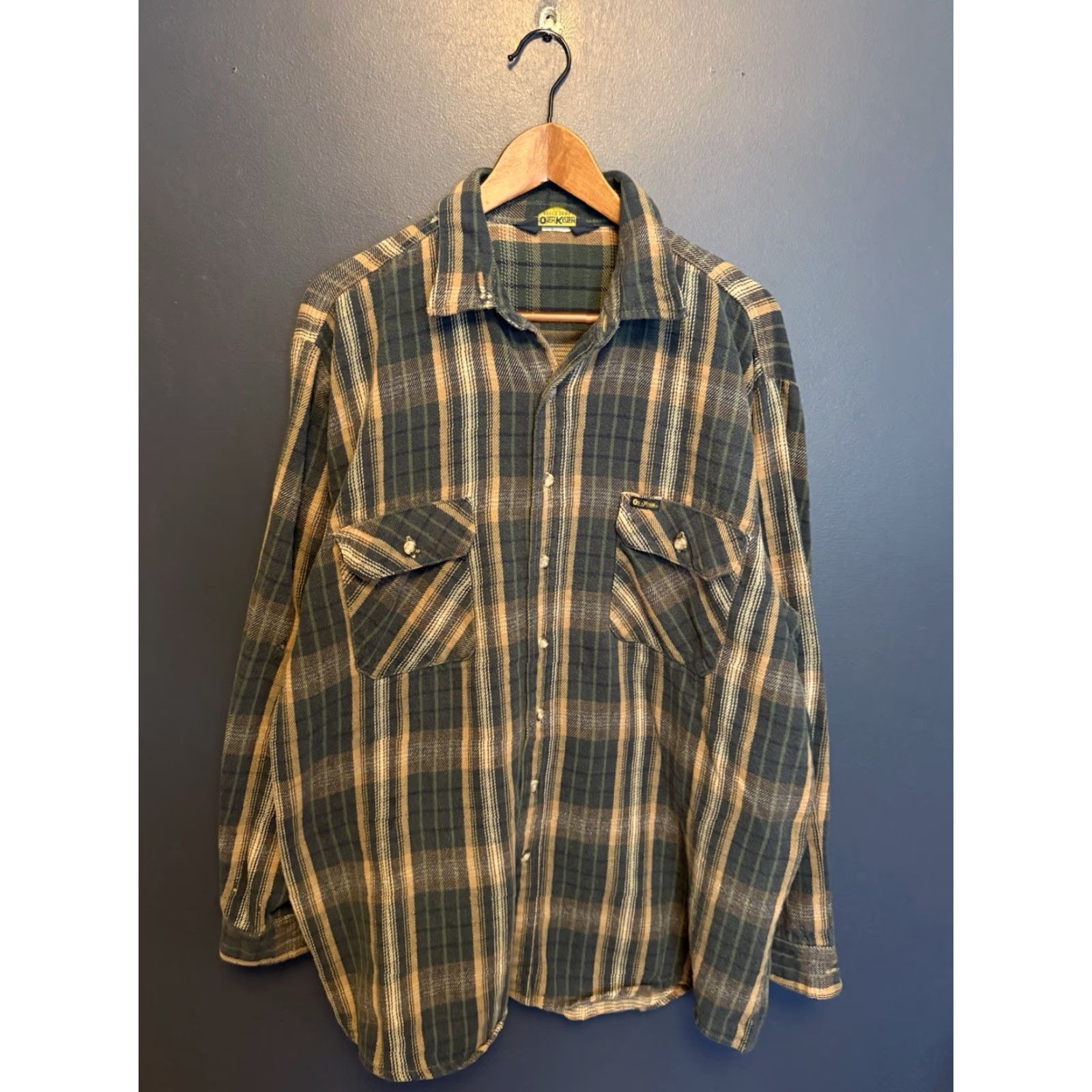 Vintage VINTAGE Osh Kosh Green Cotton Plaid Button-Up Flannel Men’s XL 90s Mens Size US XL / EU 56 / 4 - 3 Thumbnail