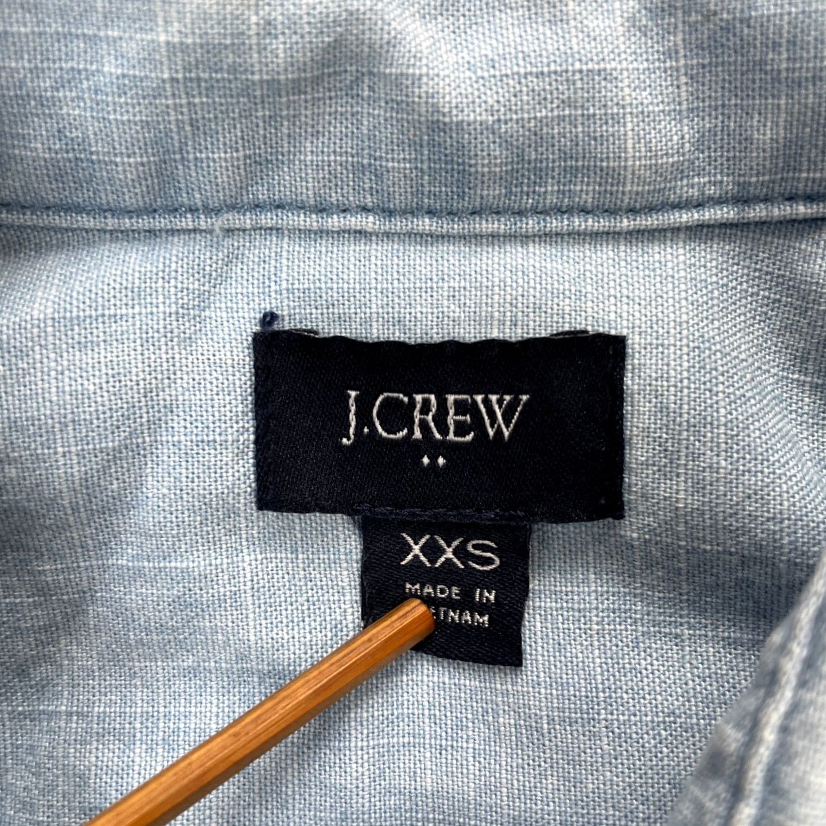 J.Crew J.CREW Shirt Womens XXS Blue Chambray Cotton Classic Fit Button Up Casual Size XXS / US 00 / IT 34 - 3 Thumbnail