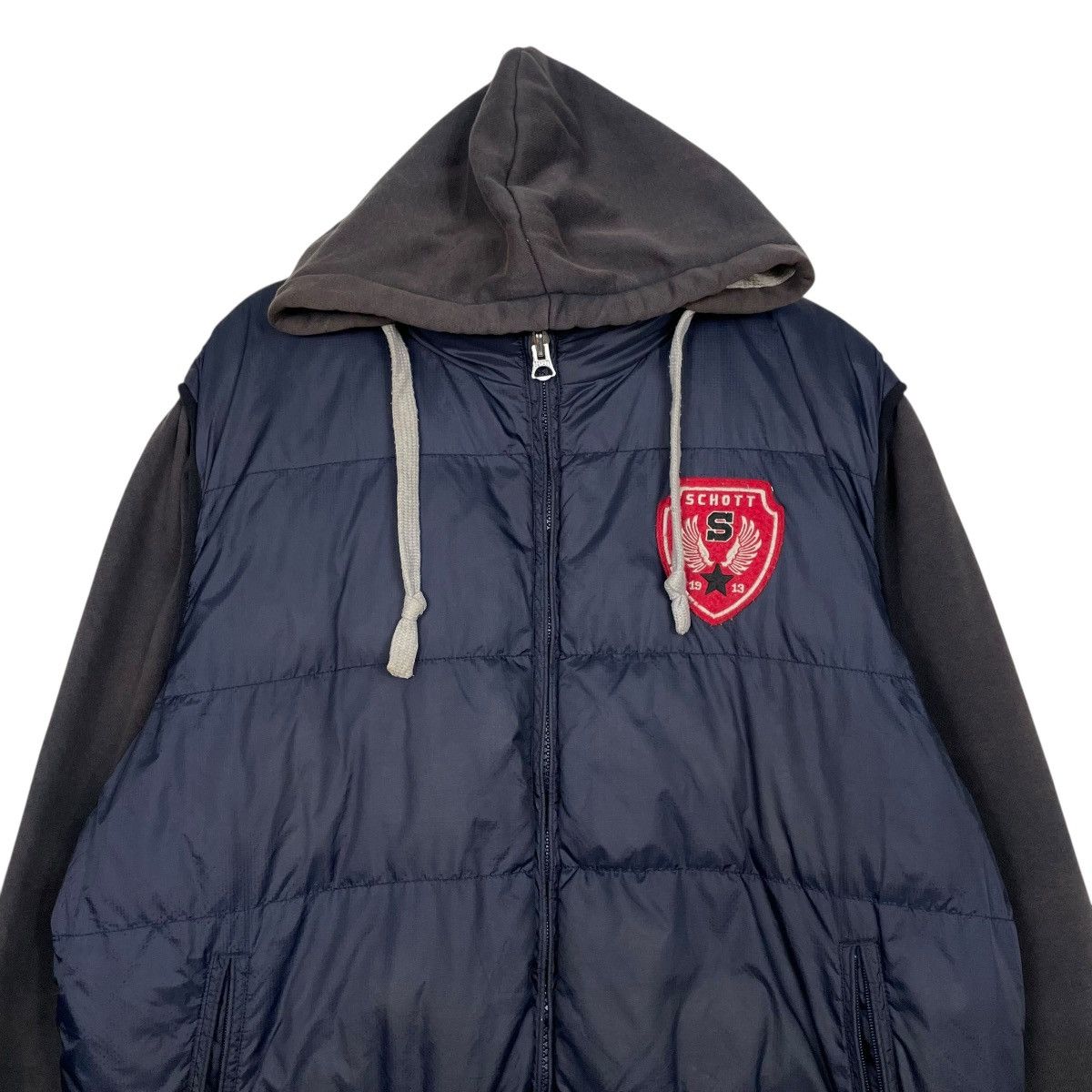 Schott Schott NYC Quilted Hooded Jacket Size US L / EU 52-54 / 3 - 2 Thumbnail