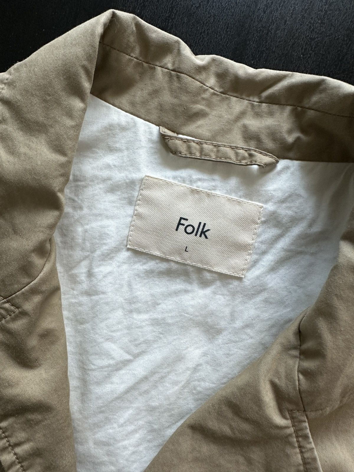 Folk Folk Assembly Jacket Beige Cotton Workwear Blazer L Size US L / EU 52-54 / 3 - 4 Thumbnail