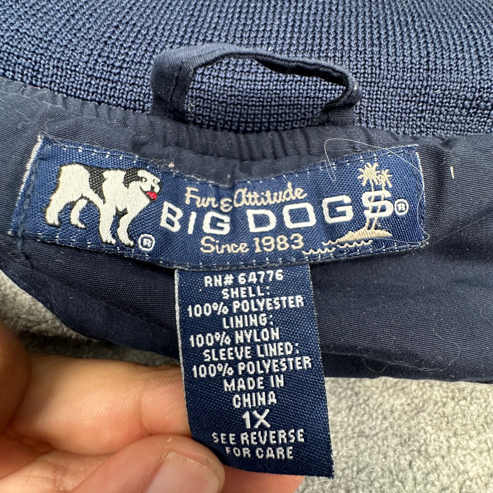 Big Dogs Vintage Big Dogs Fleece Lined Bomber Jacket Mens XL Navy Size US XL / EU 56 / 4 - 3 Thumbnail