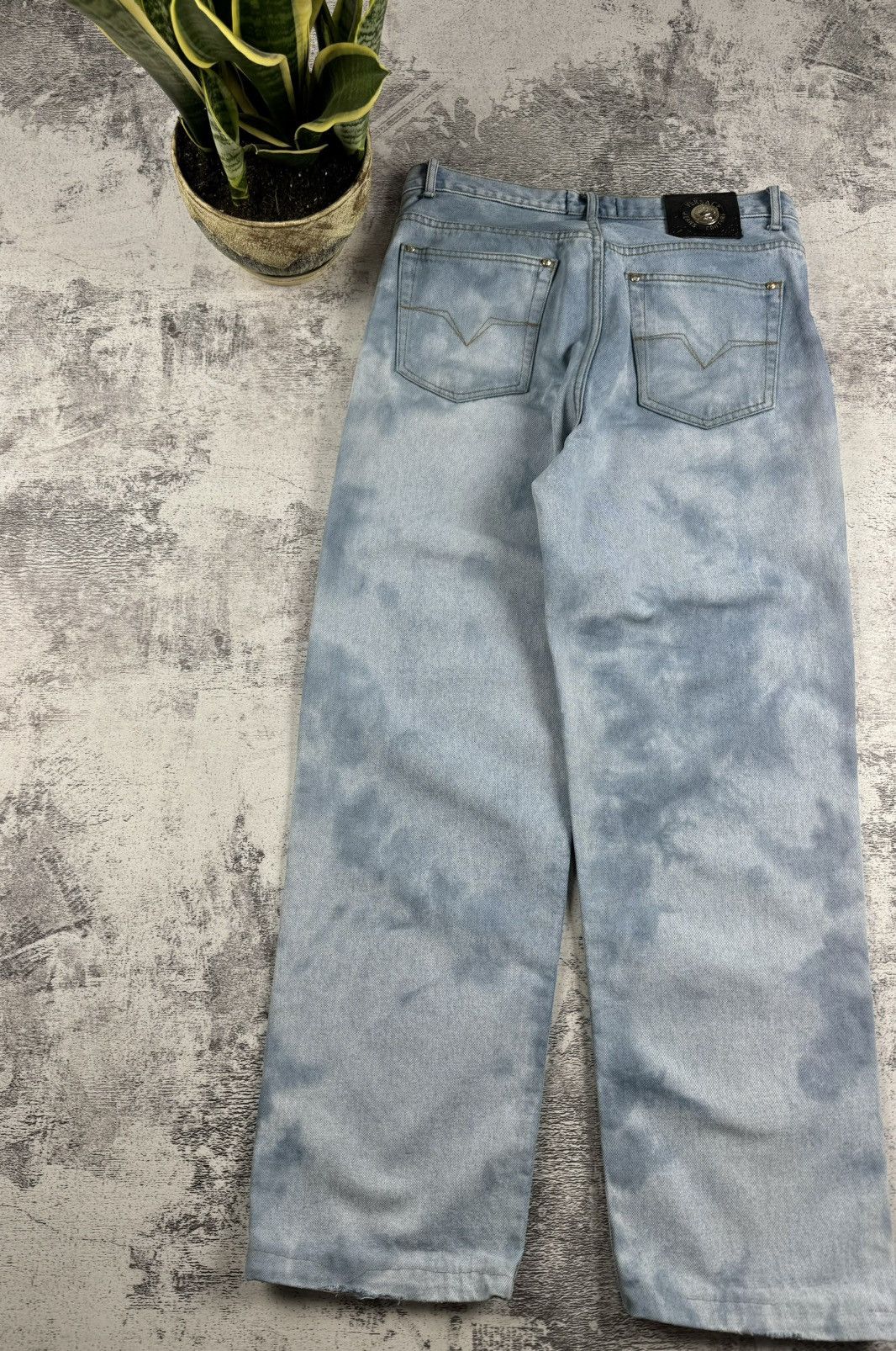 Versace Jeans Couture Vintage Versace Couture Tie Dye Denim Jeans Trousers Bottoms Size US 34 / EU 50 - 3 Thumbnail