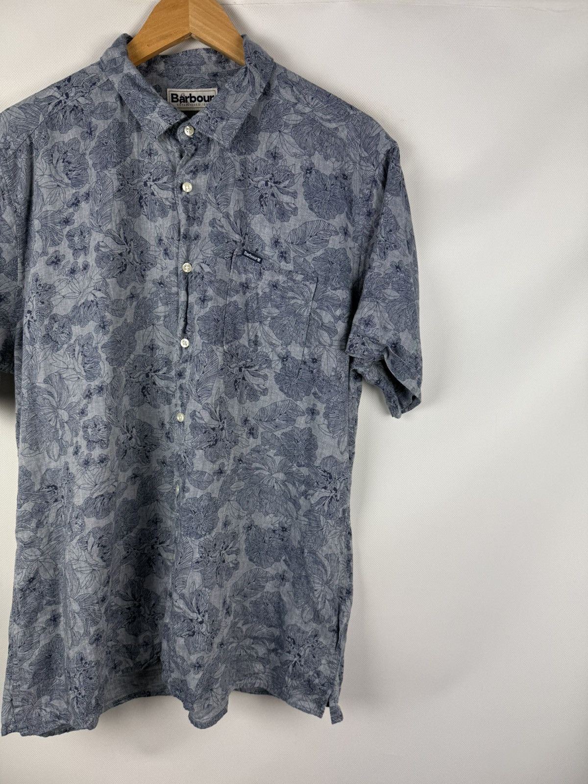 Barbour Barbour Lyocell Linen Overprinted Button Up Hawaiian Shirt Size US XL / EU 56 / 4 - 3 Thumbnail