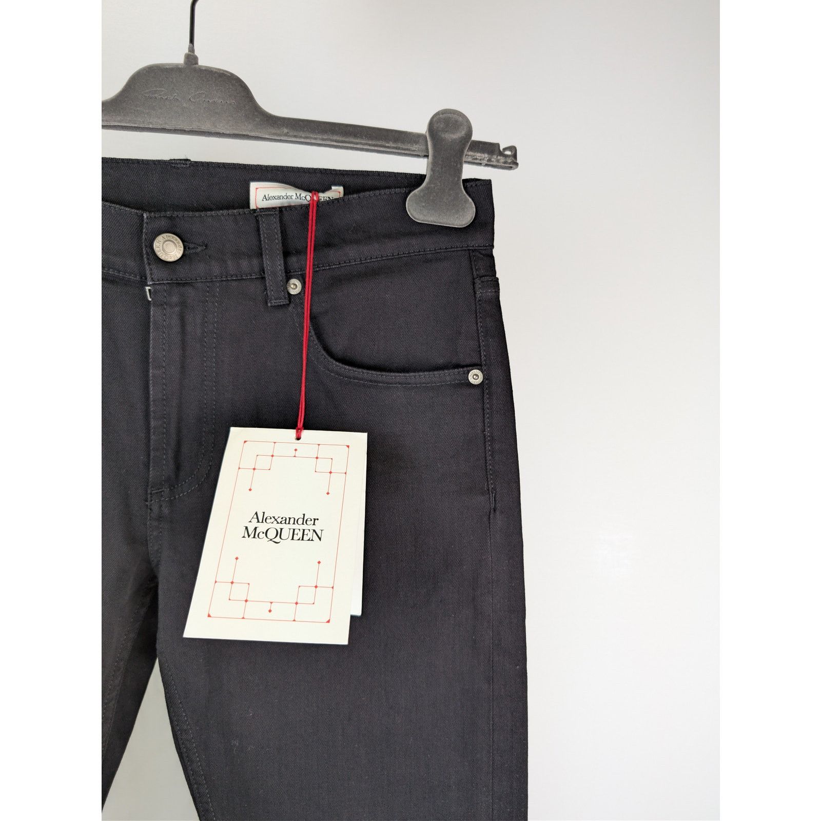 Alexander McQueen o1rshd1 Organic Matte Black Denim Jean in Black Size US 30 / EU 46 - 7 Thumbnail