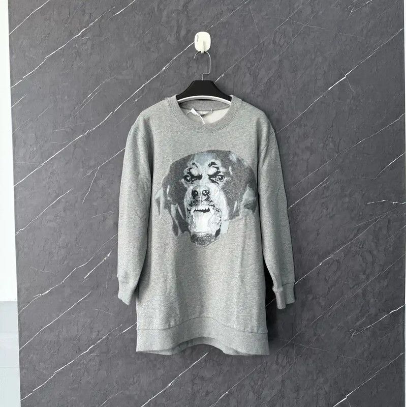 Givenchy Givenchy Gray Cotton Men's Sweatshirt 0089 Size US M / EU 48-50 / 2 - 1 Thumbnail