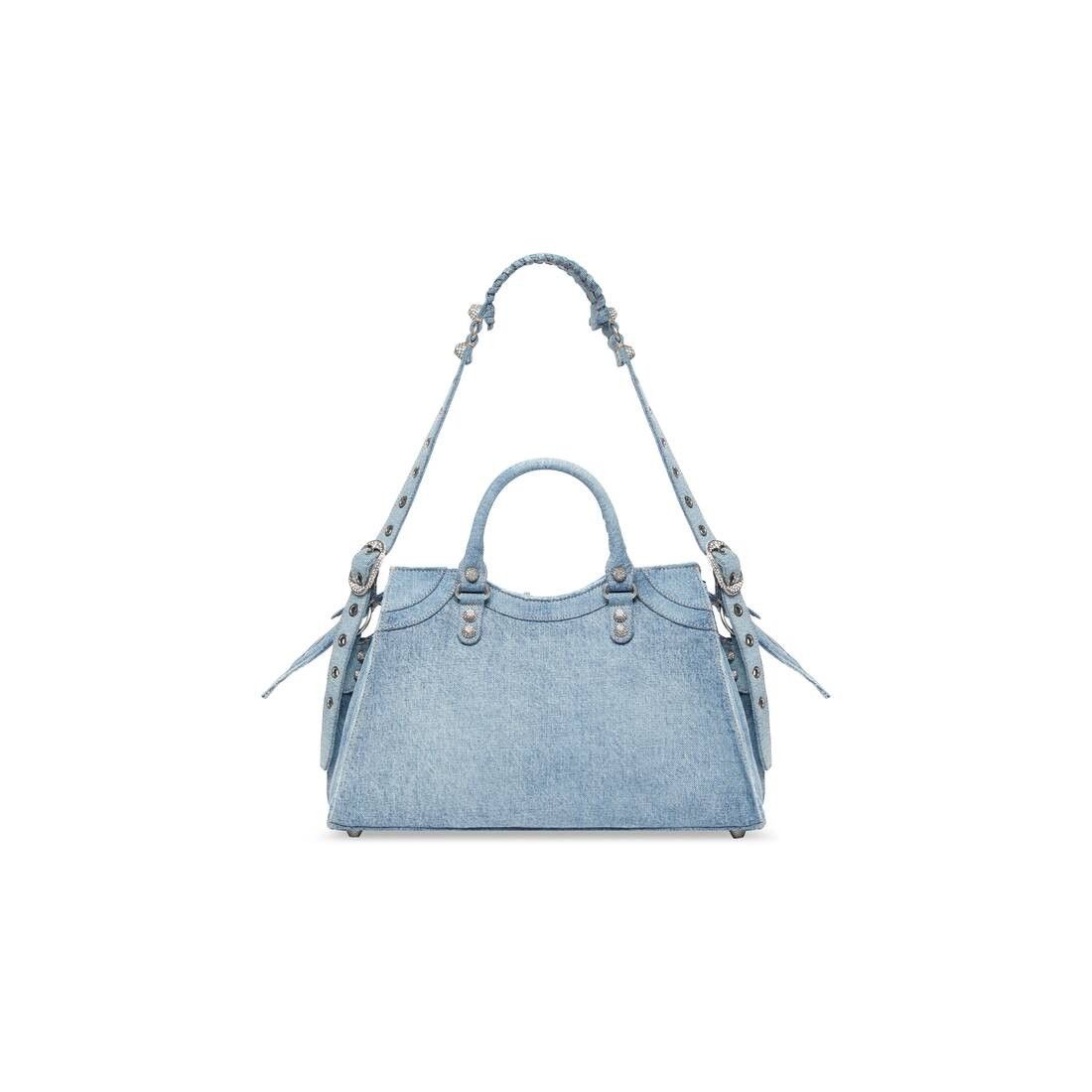 Balenciaga o1mt1gz0125 Size: OS / Neo Cagole City Handbag Denim Blue Size ONE SIZE - 4 Thumbnail