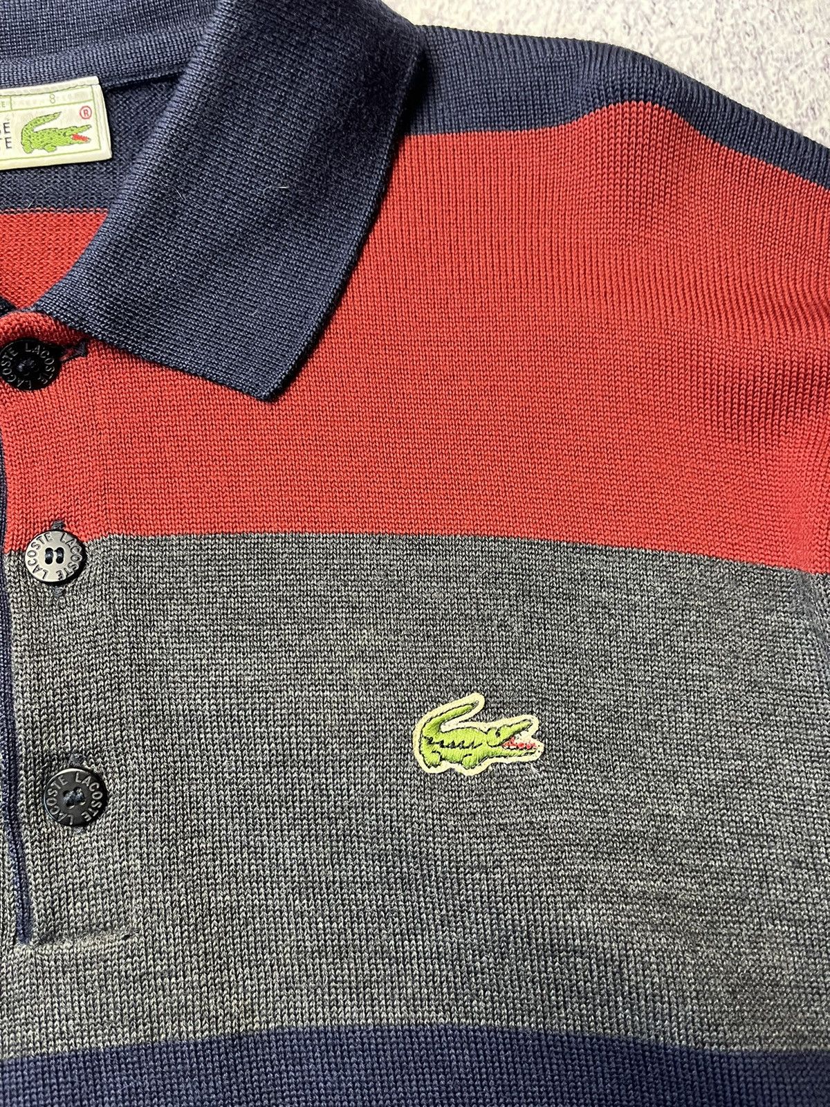 Lacoste Vintage Lacoste Polo Sweater Long sleeve Distressed Y2K Size US XL / EU 56 / 4 - 14 Thumbnail