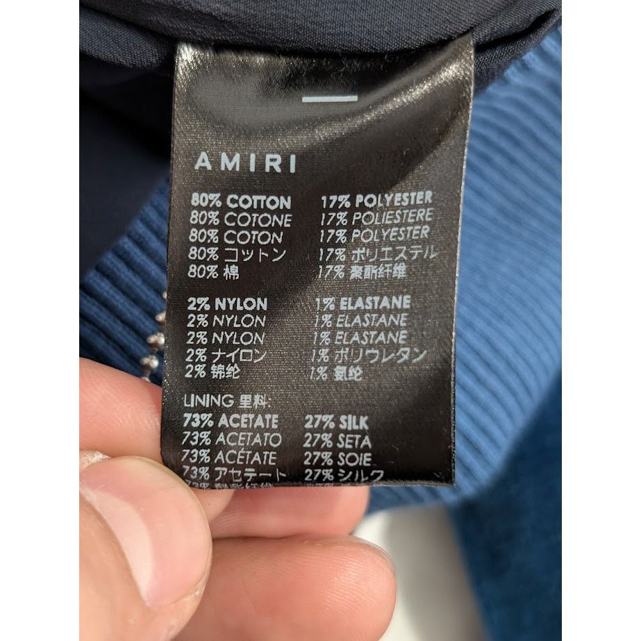 Amiri o1rshd1 Velour Hoodie in Blue Size US M / EU 48-50 / 2 - 17 Thumbnail