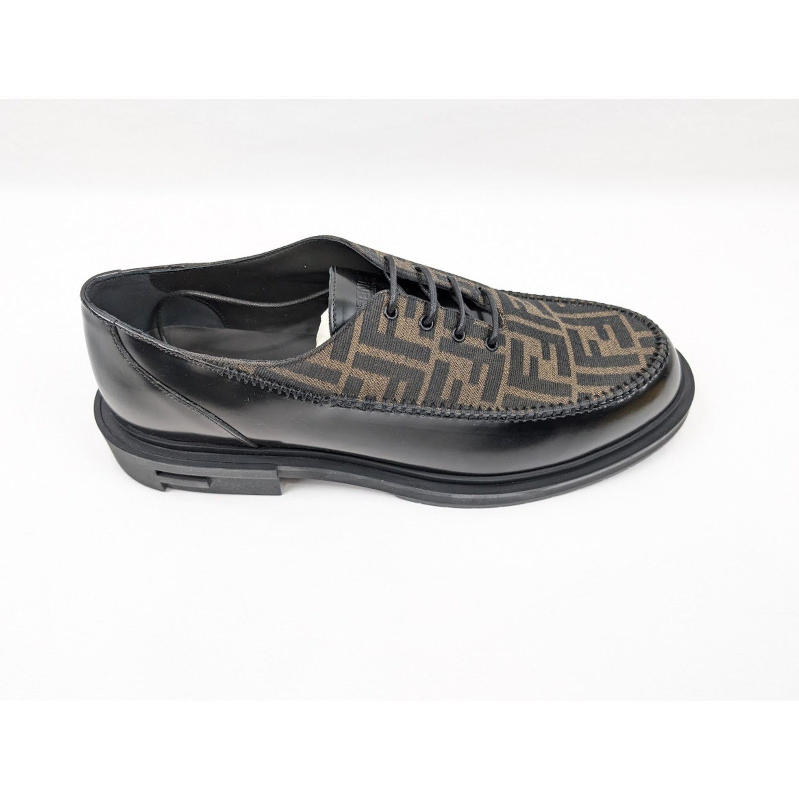 Fendi o1rshd1 Men's Lace Up Fabric Calf Leather Boots Shoe Size US 11 / EU 44 - 3 Thumbnail