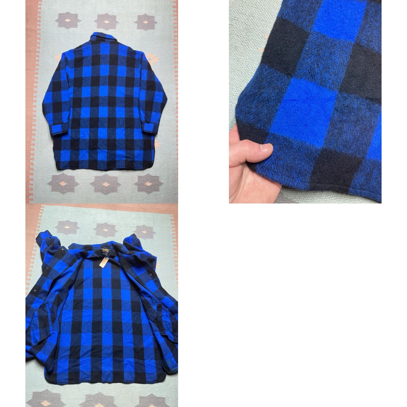 Eddie Bauer VINTAGE Eddie Bauer Shirt Jacket Blue Buffalo Plaid Shacket Women’s XL Wool Blend NWT Size XL / US 12-14 / IT 48-50 - 8 Thumbnail