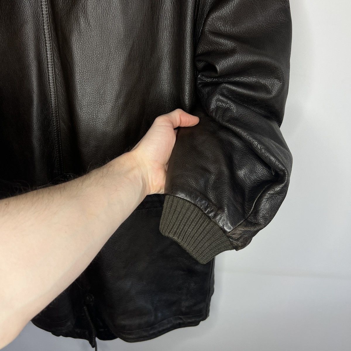Hugo Boss Vintage 90s y2k Hugo Boss Leather Jacket Coat Calfskin Sz 52 Size US L / EU 52-54 / 3 - 9 Thumbnail