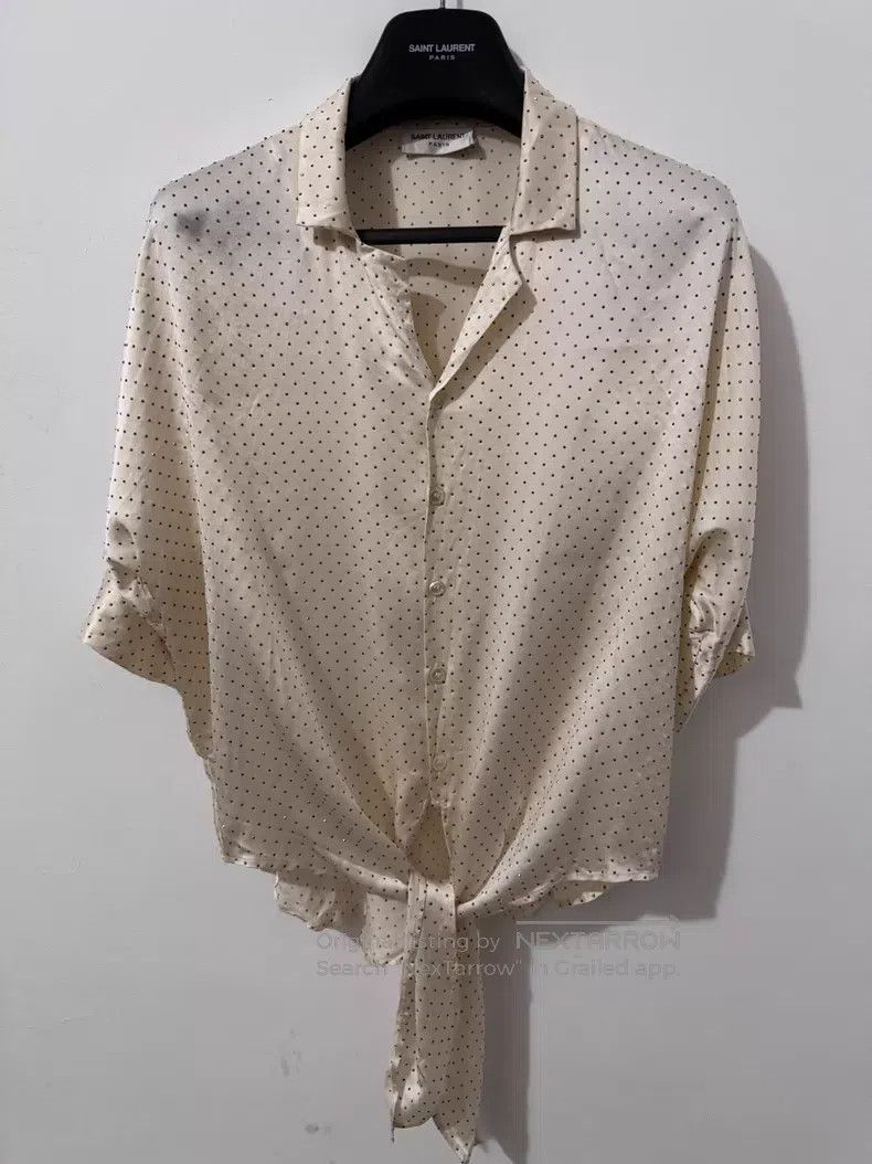 Saint Laurent Paris Saint Laurent Paris Mint Green Full Studs Mulberry Silk Sh Size US XL / EU 56 / 4 - 1 Thumbnail